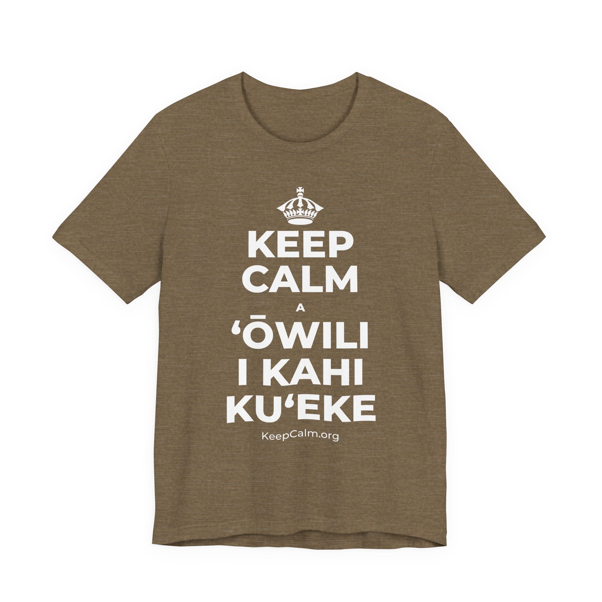 KEEP CALM A ʻŌWILI I KAHI KUʻEKE T-Shirt (Soft Cream–Heather Mauve)