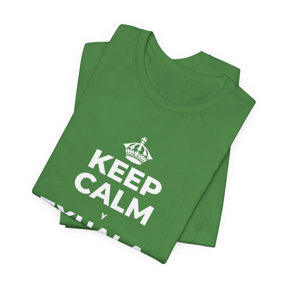 KEEP CALM Y EXHALA, ES VIERNES T-Shirt (Baby Blue–Silver)