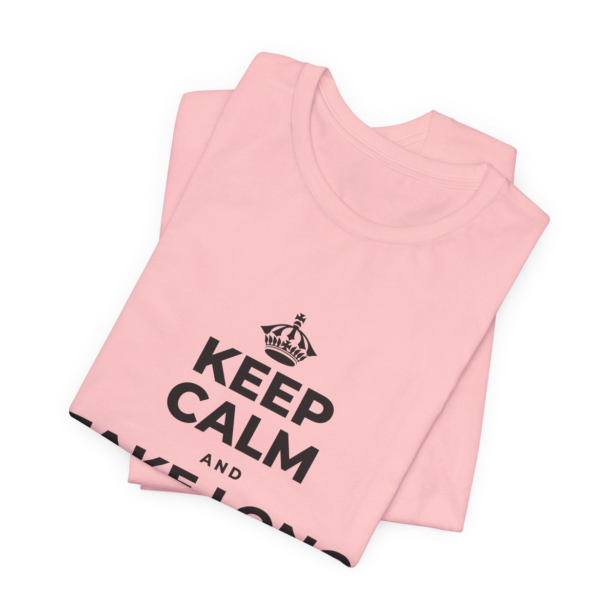 KEEP CALM AND TAKE LONG WALKS ON THE BEACH T-Shirt (White–Asphalt)