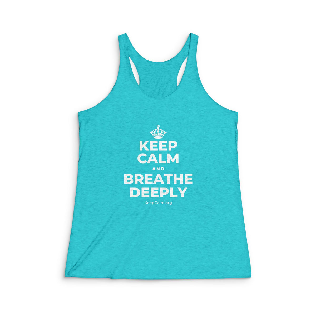 KEEP CALM AND BREATHE DEEPLY Women's Racerback Tank