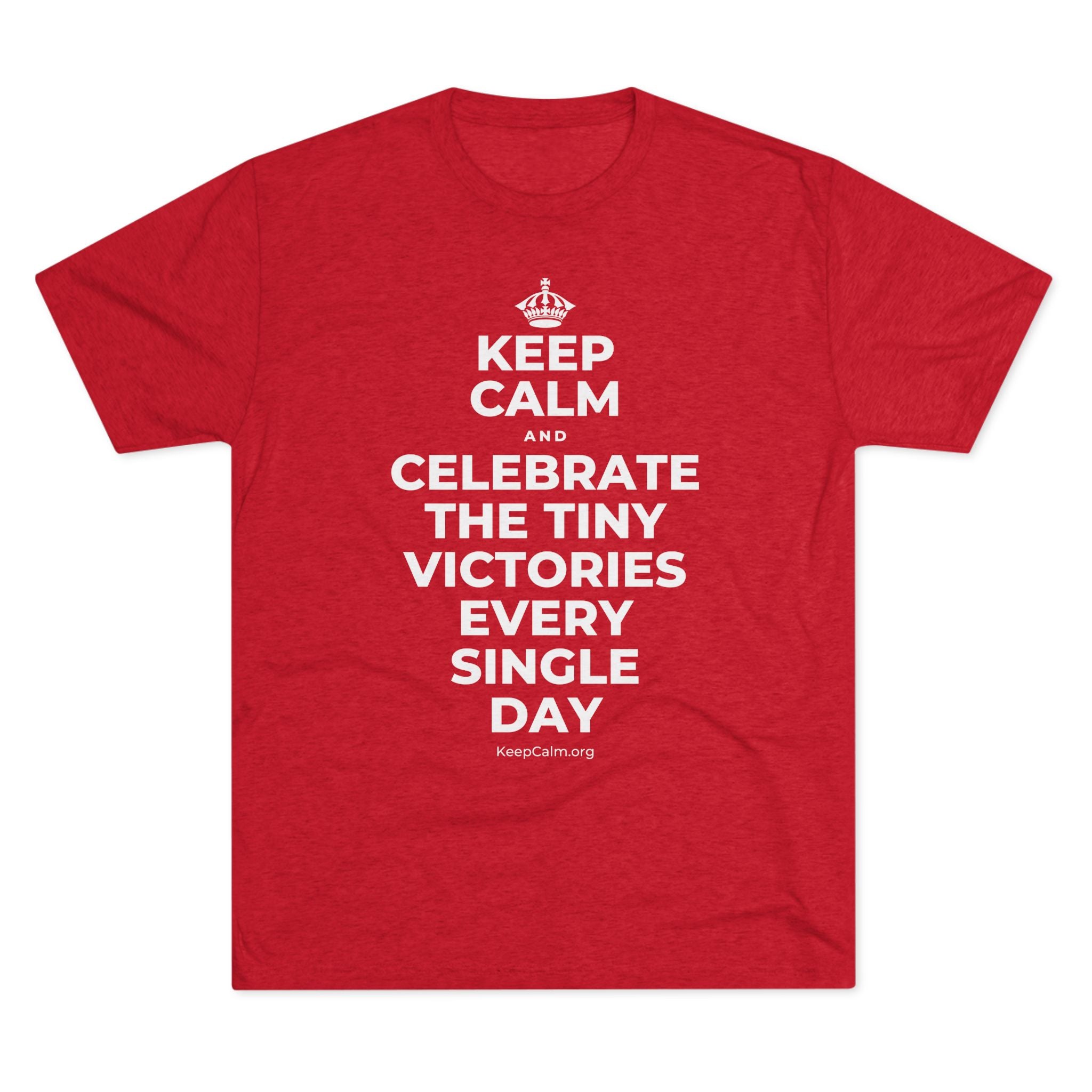 KEEP CALM AND CELEBRATE THE TINY VICTORIES EVERY SINGLE DAY Tri-Blend Tee