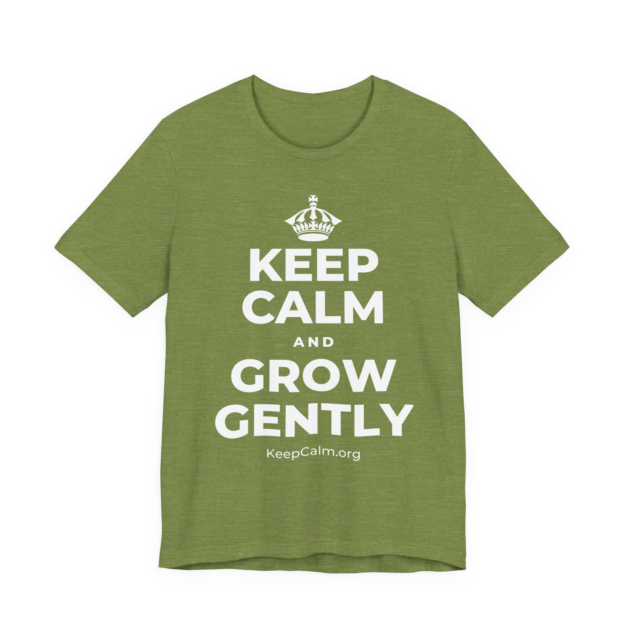 KEEP CALM AND GROW GENTLY T-Shirt (Baby Blue–Silver)