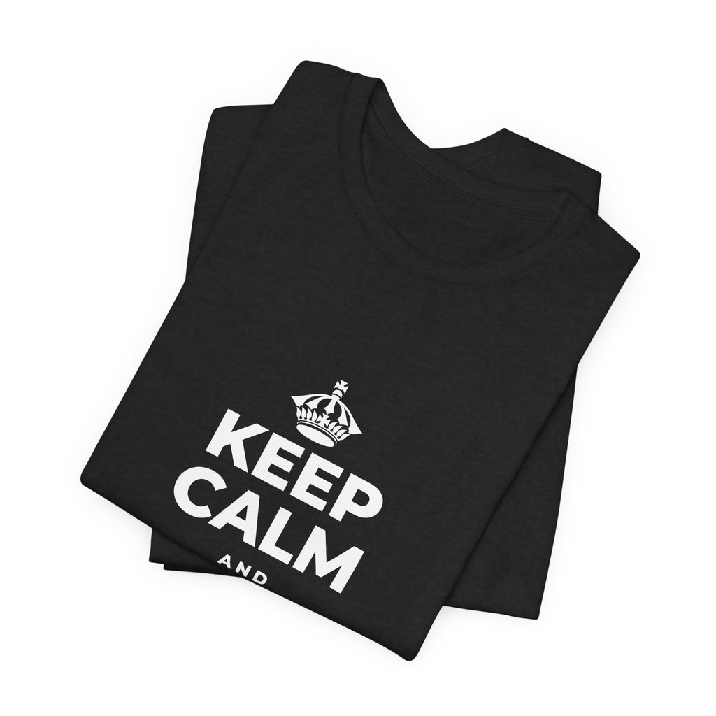 KEEP CALM AND MOVE FORWARD T-Shirt (Soft Cream–Heather Mauve)