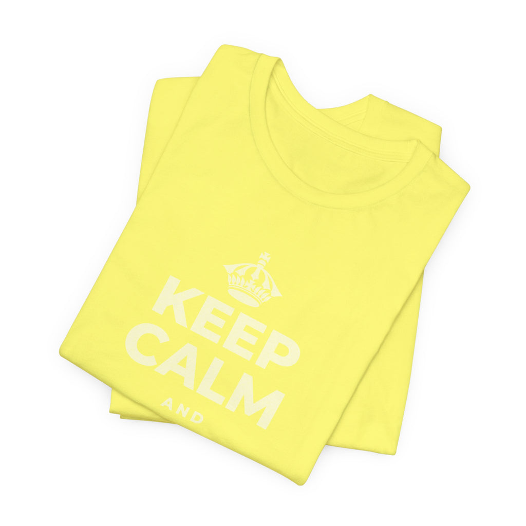 KEEP CALM AND BREATHE SLOWLY T-Shirt (Soft Cream–Heather Mauve)