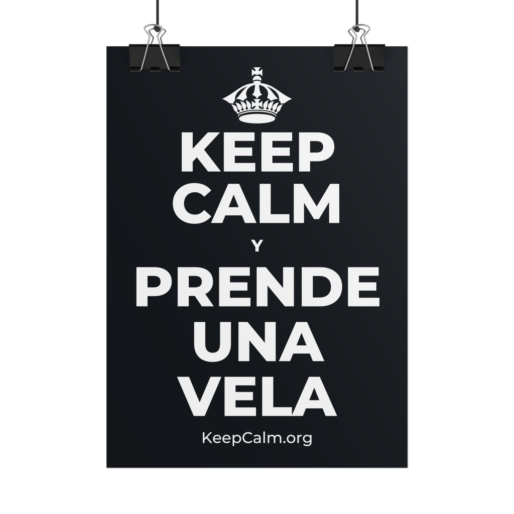 KEEP CALM Y PRENDE UNA VELA Poster (Dark)