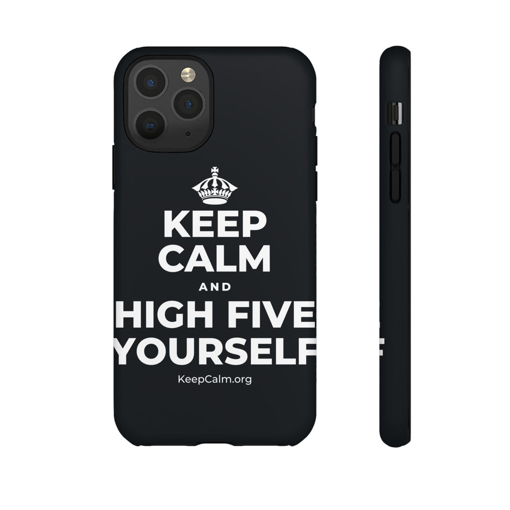 KEEP CALM AND HIGH FIVE YOURSELF Phone Case (Dark)