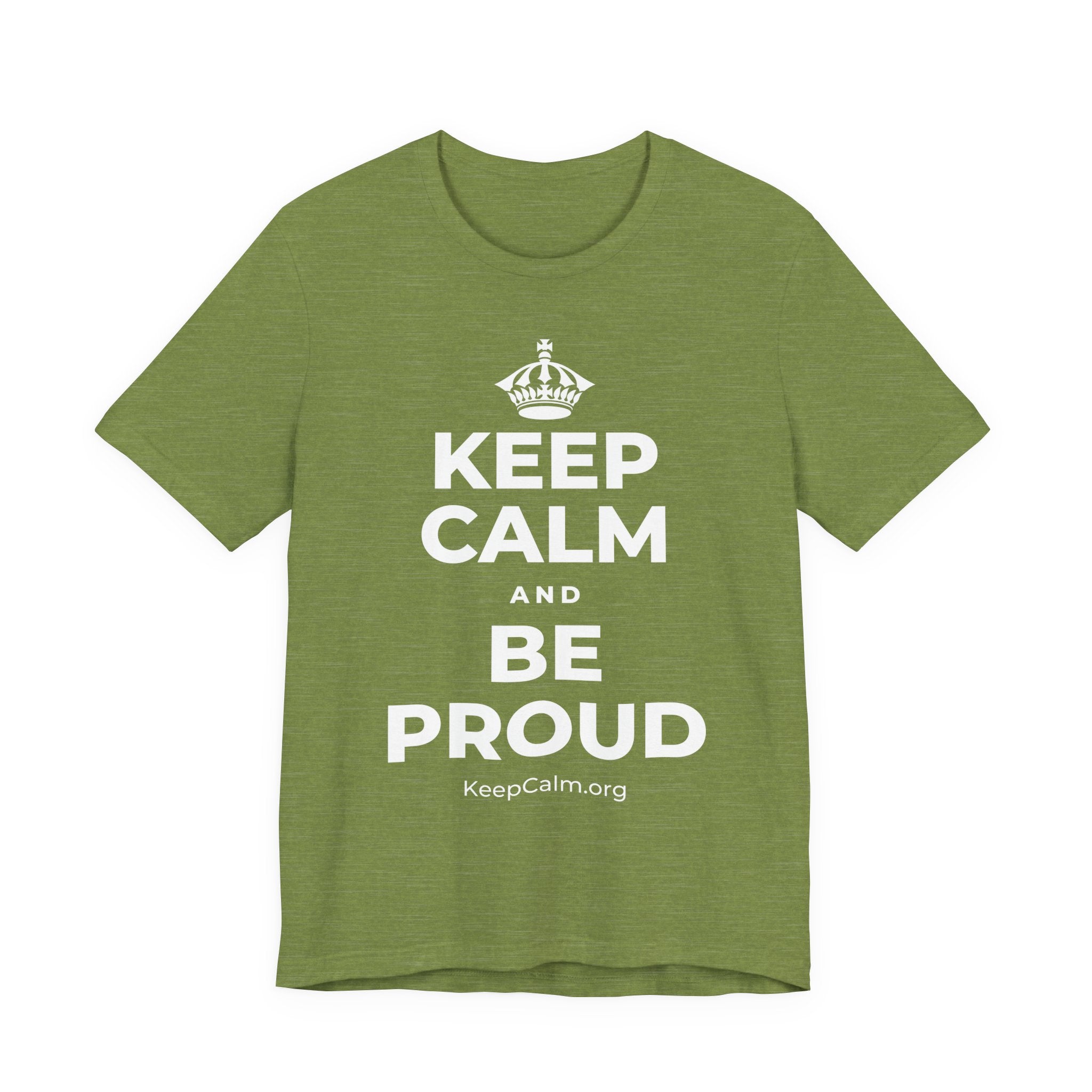 KEEP CALM AND BE PROUD T-Shirt (Baby Blue–Silver)