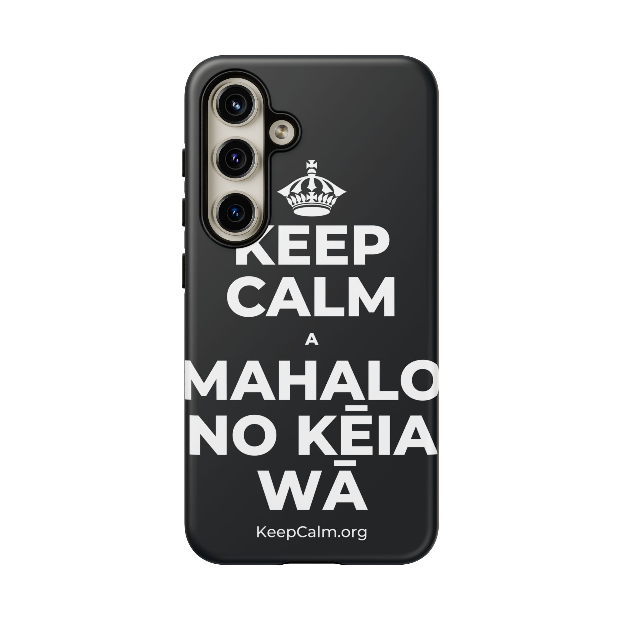 KEEP CALM A MAHALO NO KĒIA WĀ Phone Case (Dark)