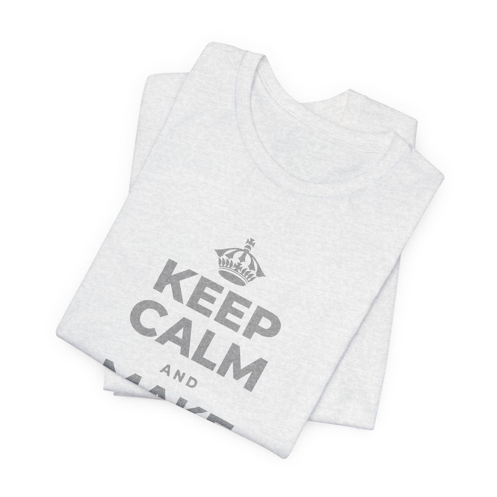 KEEP CALM AND MAKE SPACE TO BREATHE T-Shirt (Soft Cream–Heather Mauve)
