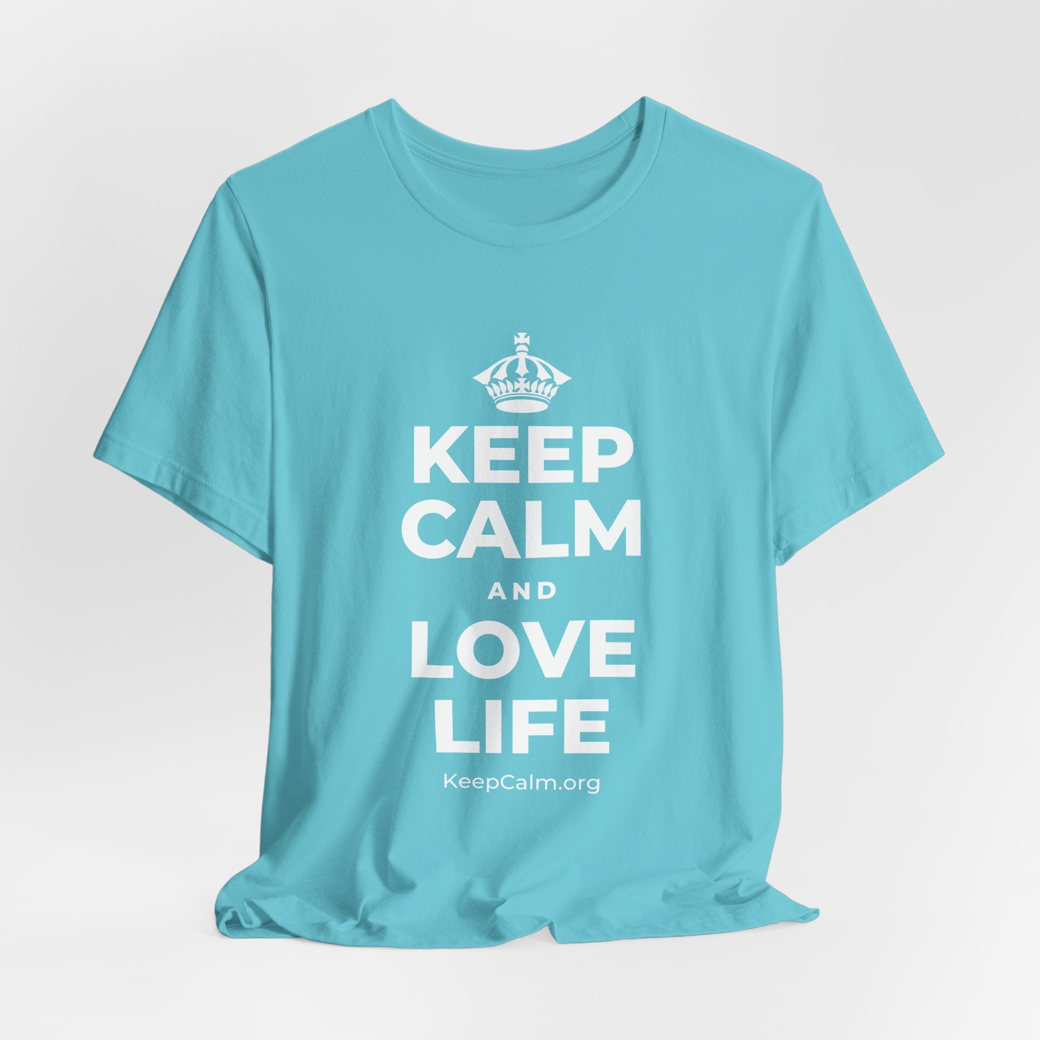 KEEP CALM AND LOVE LIFE T-Shirt (Soft Cream–Heather Mauve)