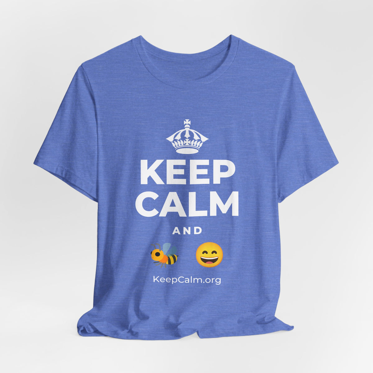 KEEP CALM AND 🐝 😄 T-Shirt (Soft Cream–Heather Mauve)