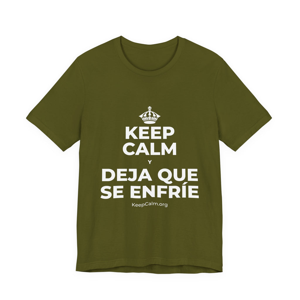 KEEP CALM Y DEJA QUE SE ENFRÍE T-Shirt (Baby Blue–Silver)