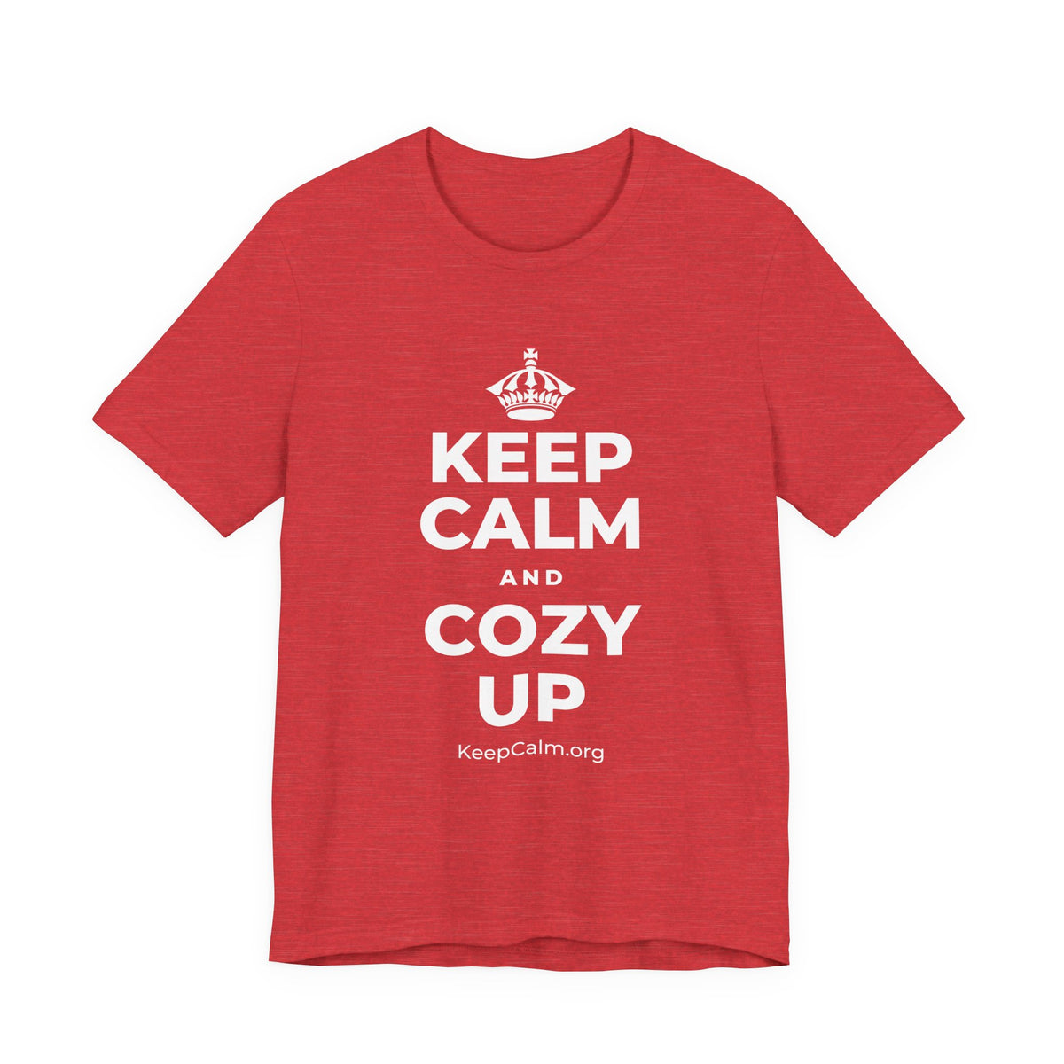 KEEP CALM AND COZY UP T-Shirt (Baby Blue–Silver)
