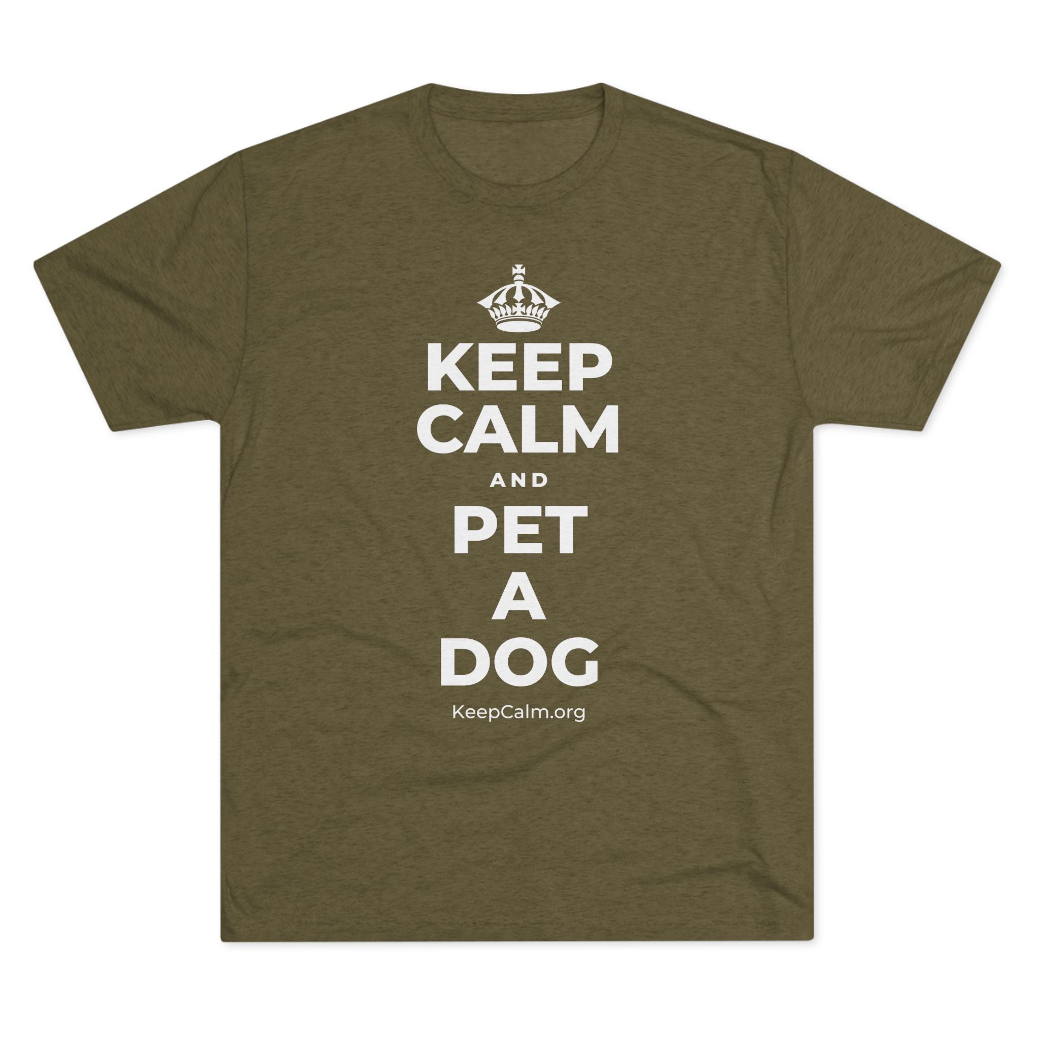 KEEP CALM AND PET A DOG Tri-Blend Tee