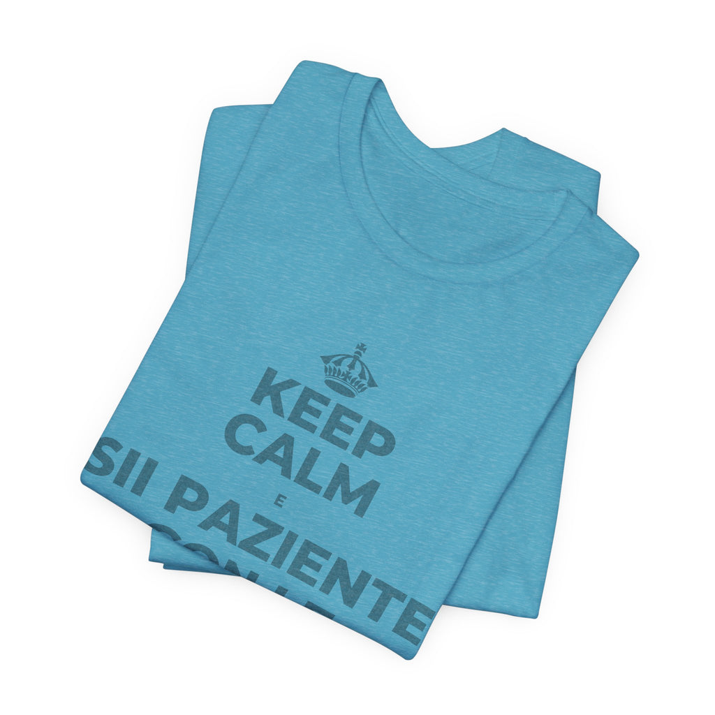 KEEP CALM E SII PAZIENTE CON LE NUOVE ABITUDINI T-Shirt (Soft Cream–Heather Mauve)
