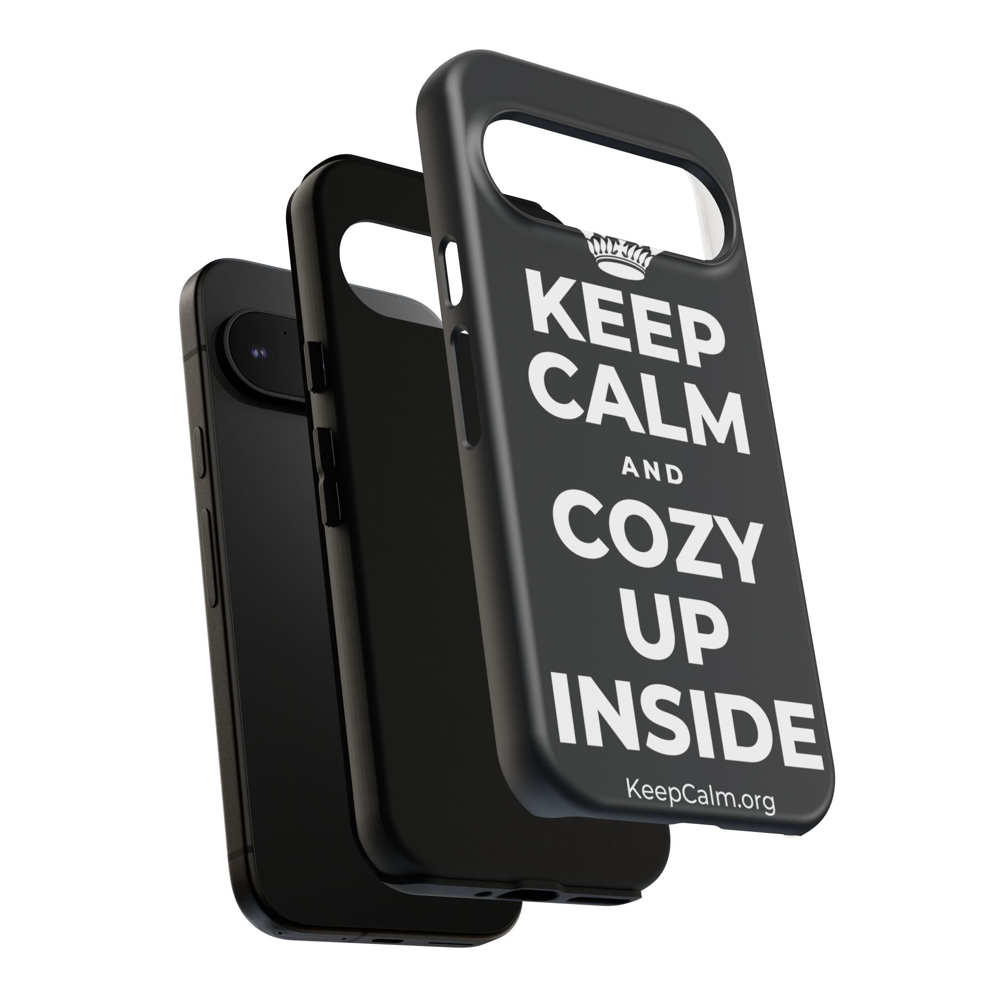 KEEP CALM AND COZY UP INSIDE Phone Case (Dark)