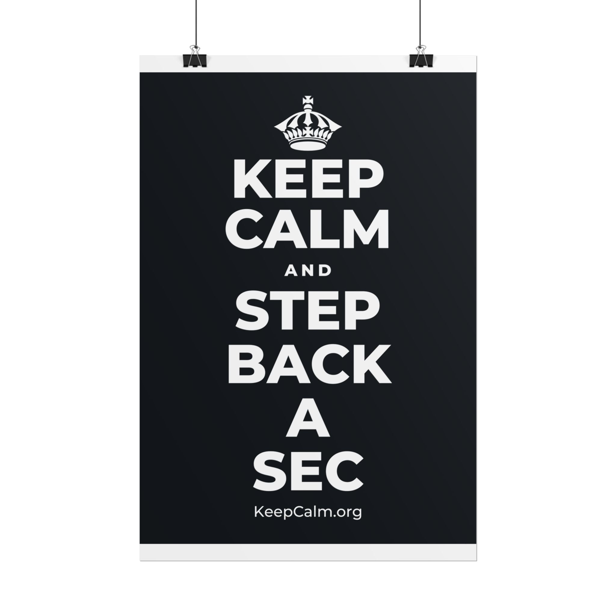 KEEP CALM AND STEP BACK A SEC Poster (Dark)