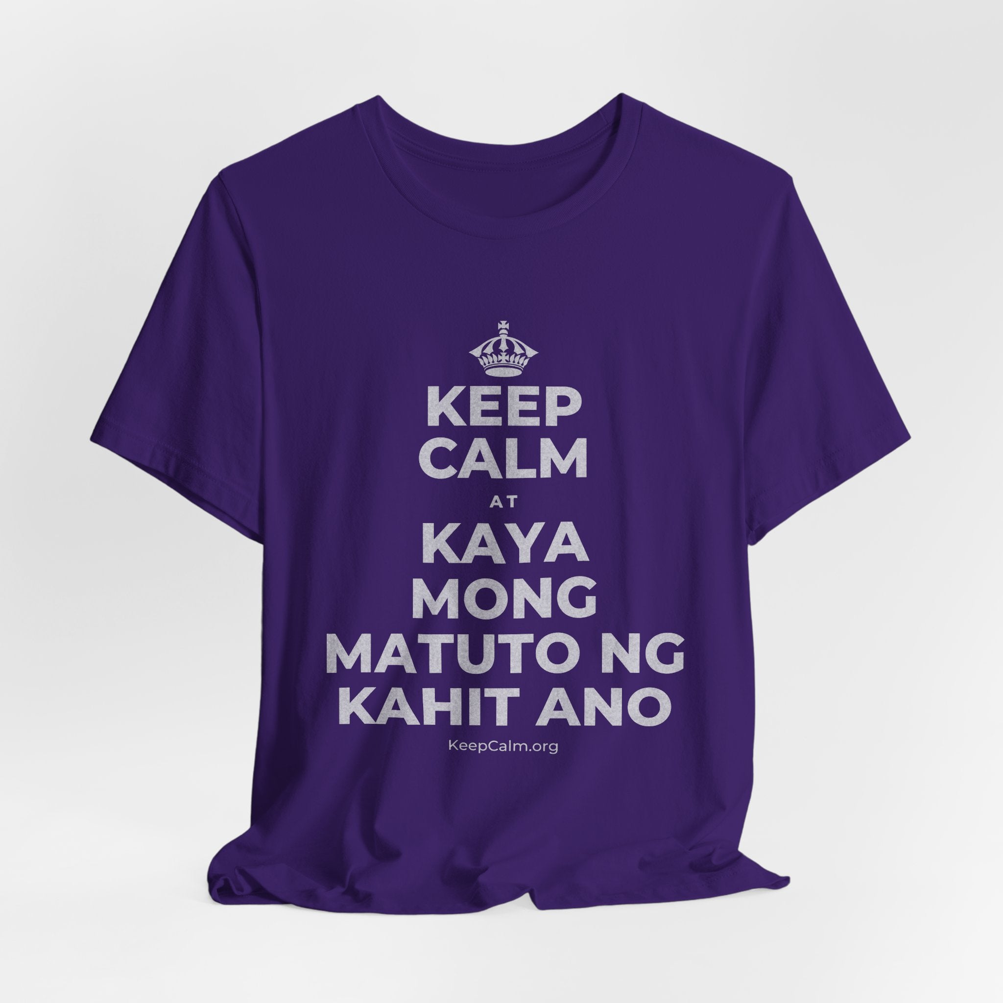 KEEP CALM AT KAYA MONG MATUTO NG KAHIT ANO T-Shirt (Soft Cream–Heather Mauve)
