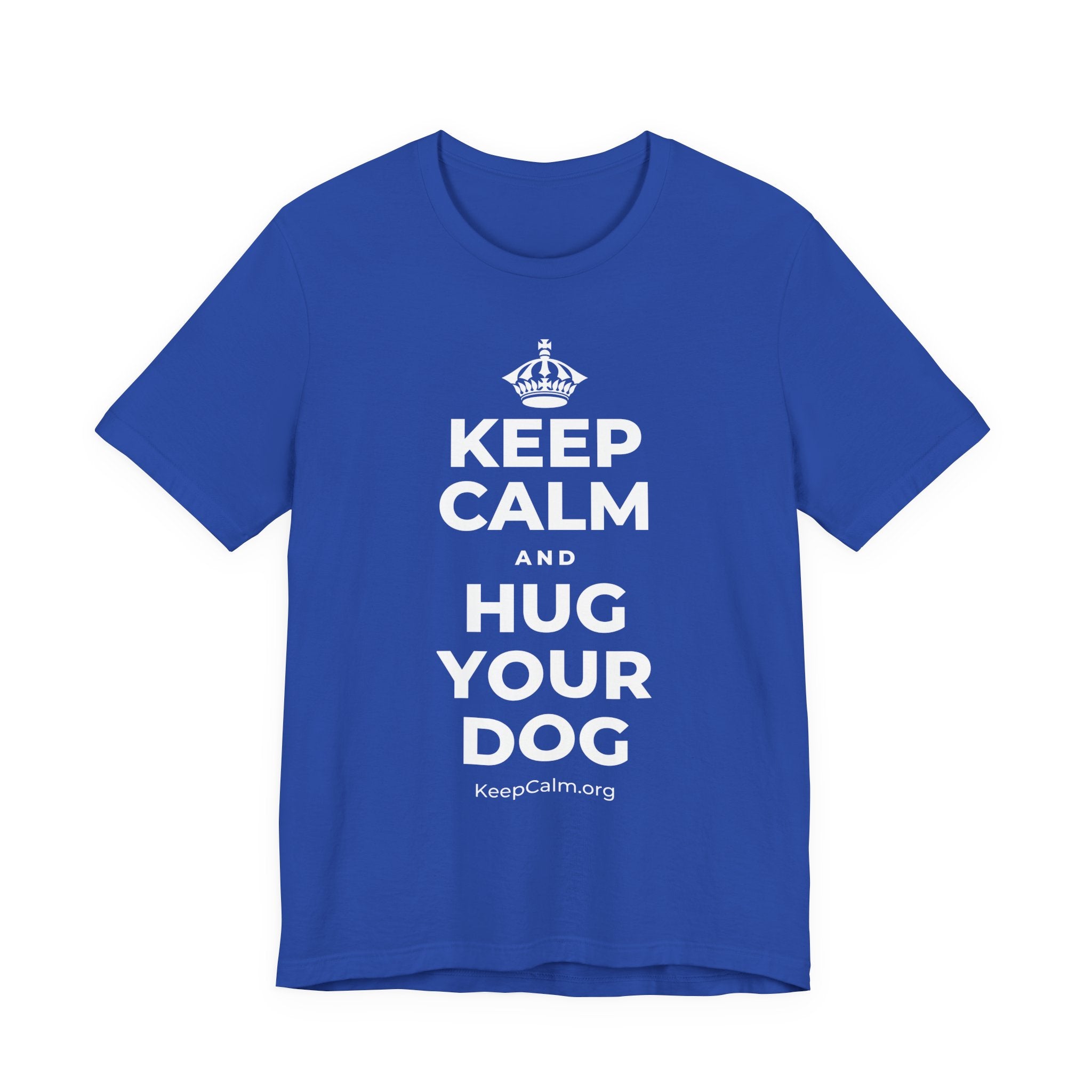 KEEP CALM AND HUG YOUR DOG T-Shirt (Soft Cream–Heather Mauve)