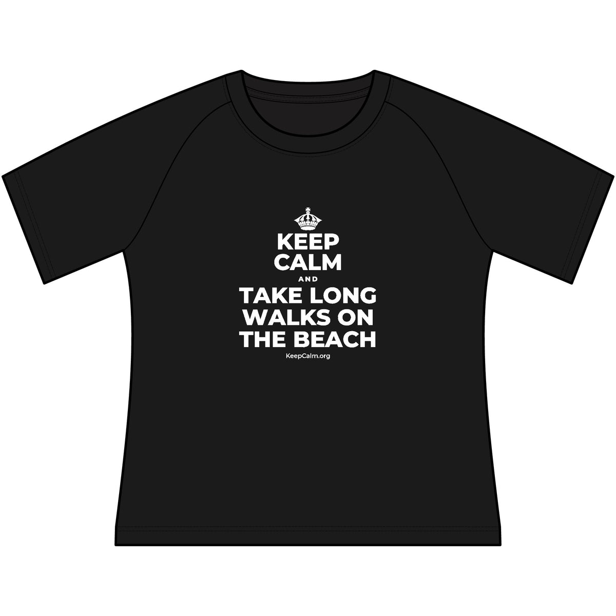 KEEP CALM AND TAKE LONG WALKS ON THE BEACH Women's Raglan Tee