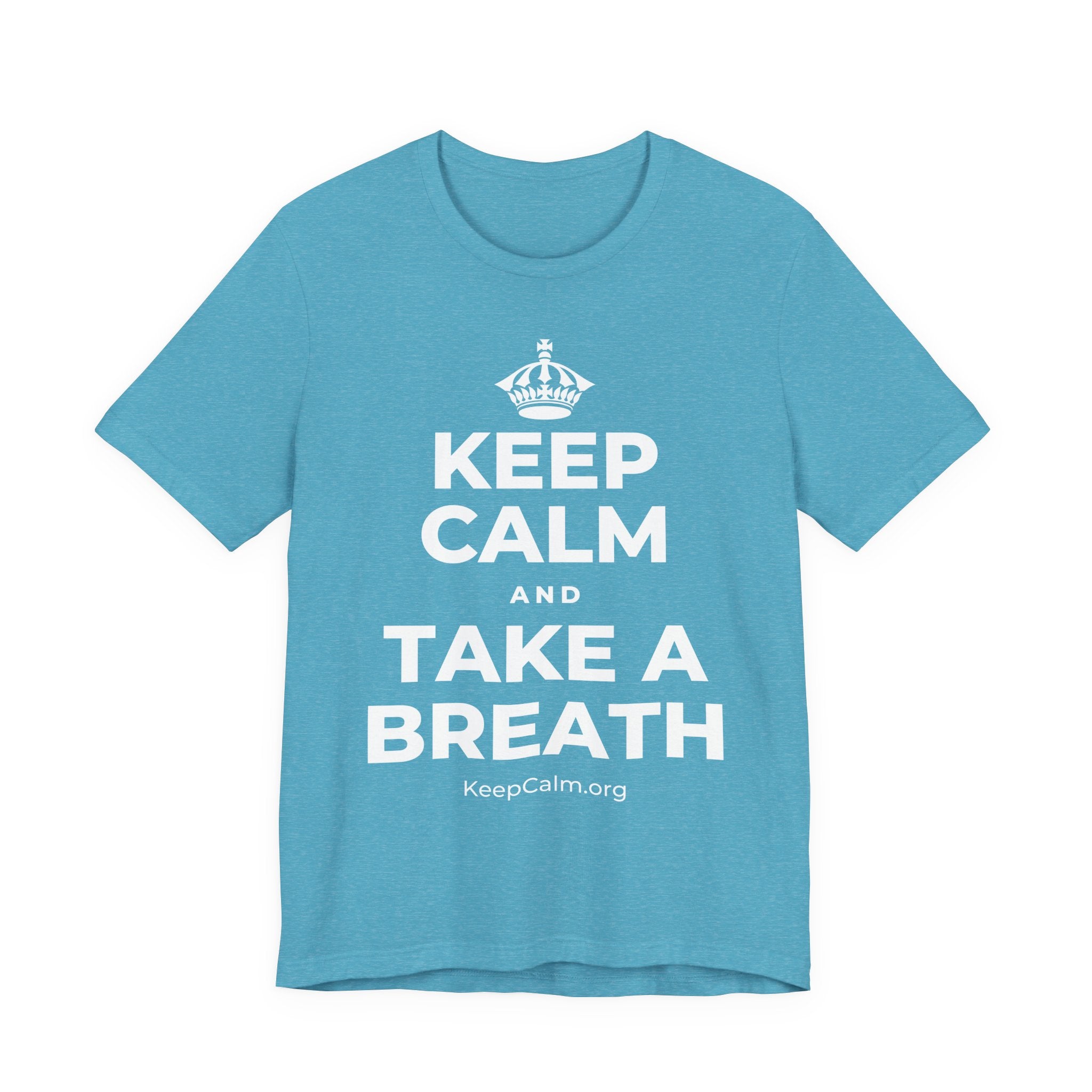 KEEP CALM AND TAKE A BREATH T-Shirt (Soft Cream–Heather Mauve)