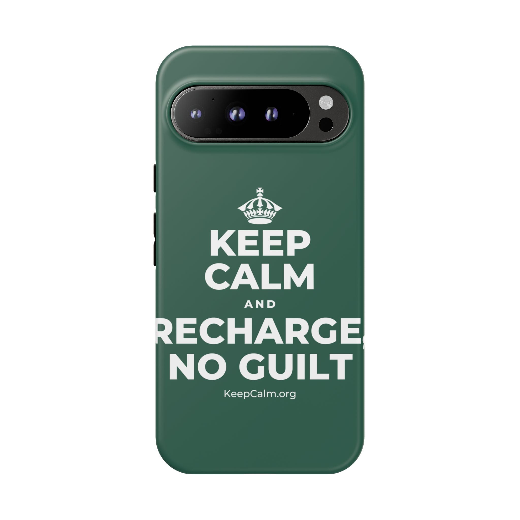 KEEP CALM AND RECHARGE, NO GUILT Phone Case