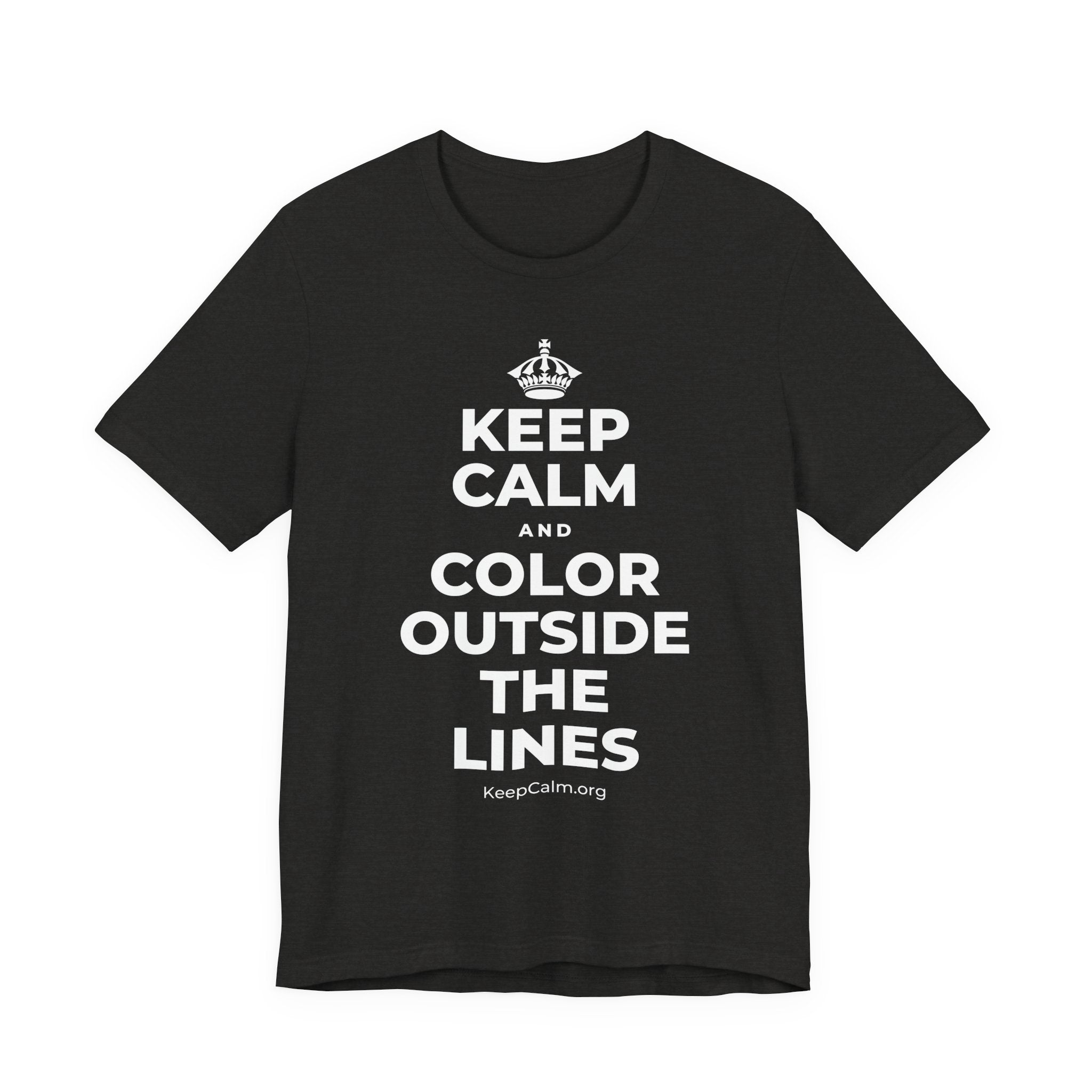 KEEP CALM AND COLOR OUTSIDE THE LINES T-Shirt (Soft Cream–Heather Mauve)