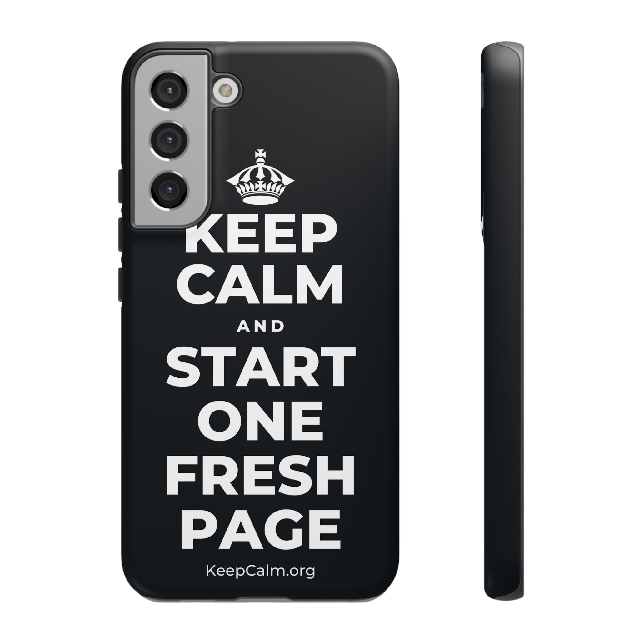 KEEP CALM AND START ONE FRESH PAGE Phone Case (Dark)