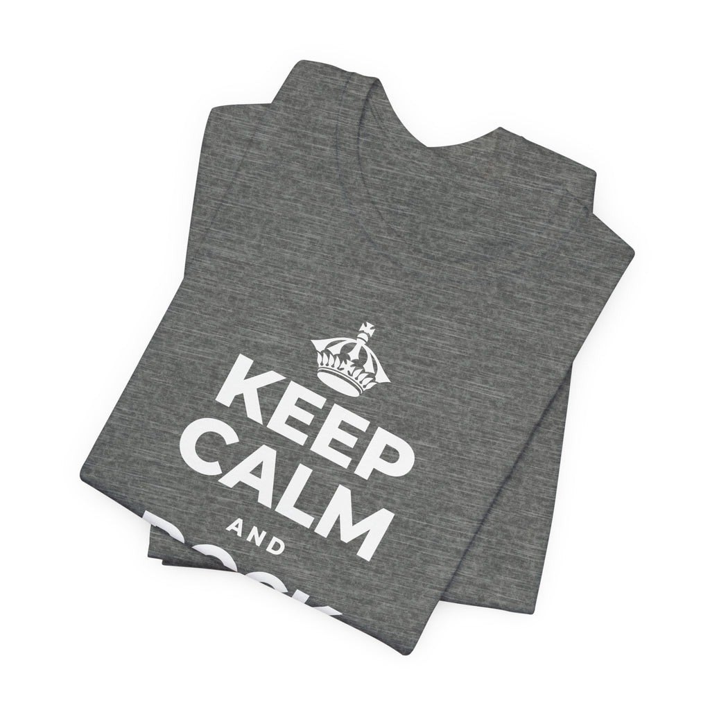 KEEP CALM AND ROCK THAT SMILE T-Shirt (Baby Blue–Silver)