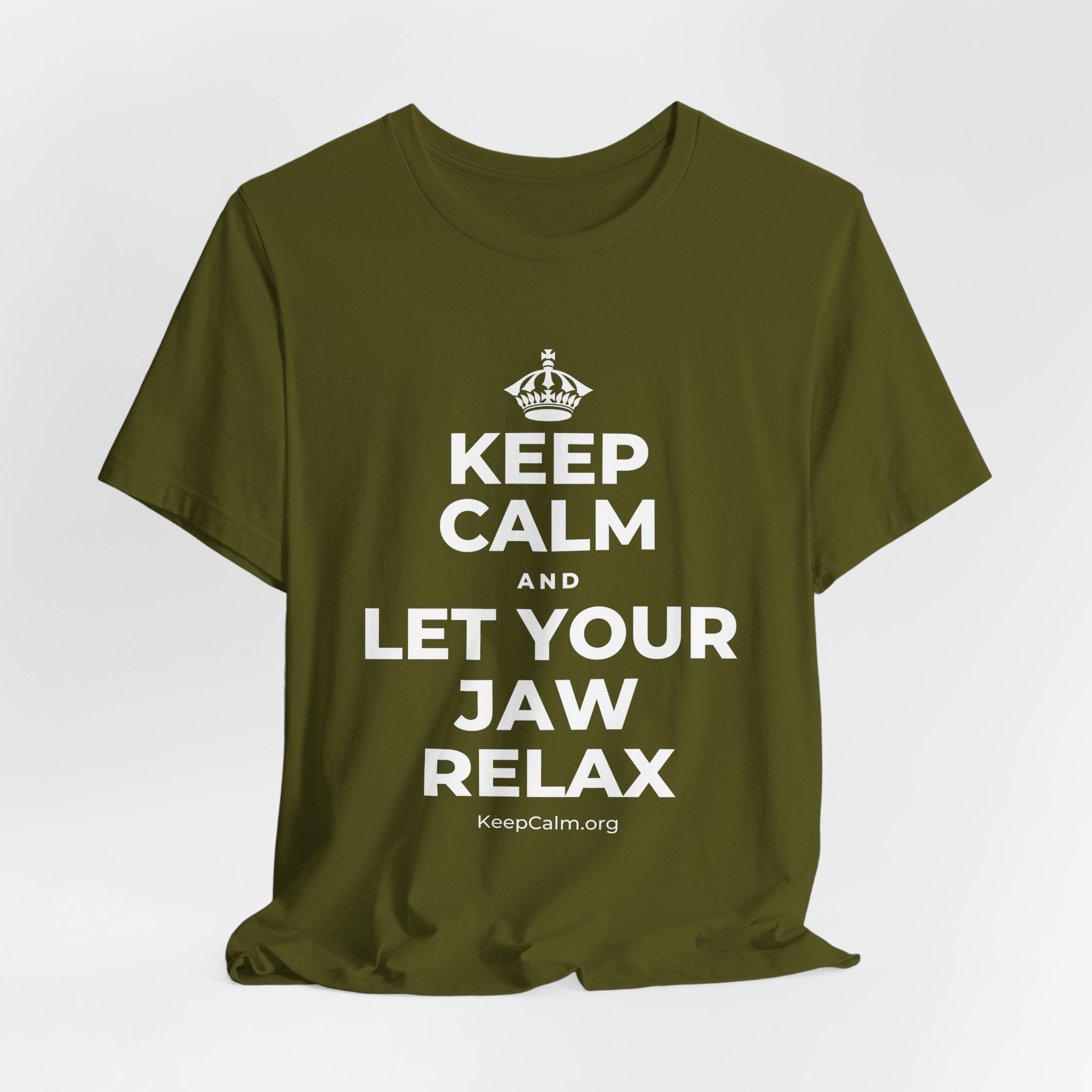 KEEP CALM AND LET YOUR JAW RELAX T-Shirt (Baby Blue–Silver)