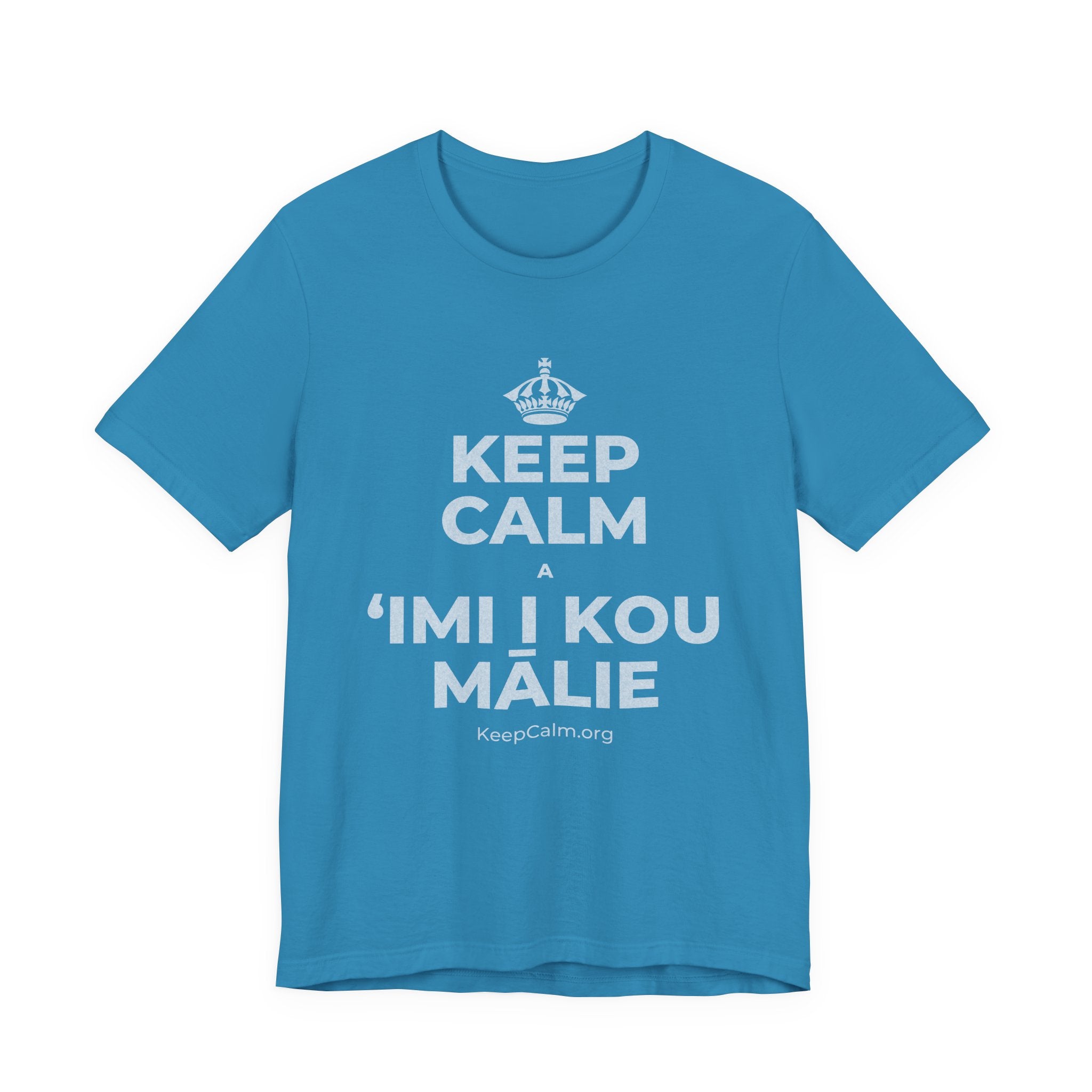 KEEP CALM A ʻIMI I KOU MĀLIE T-Shirt (White–Asphalt)