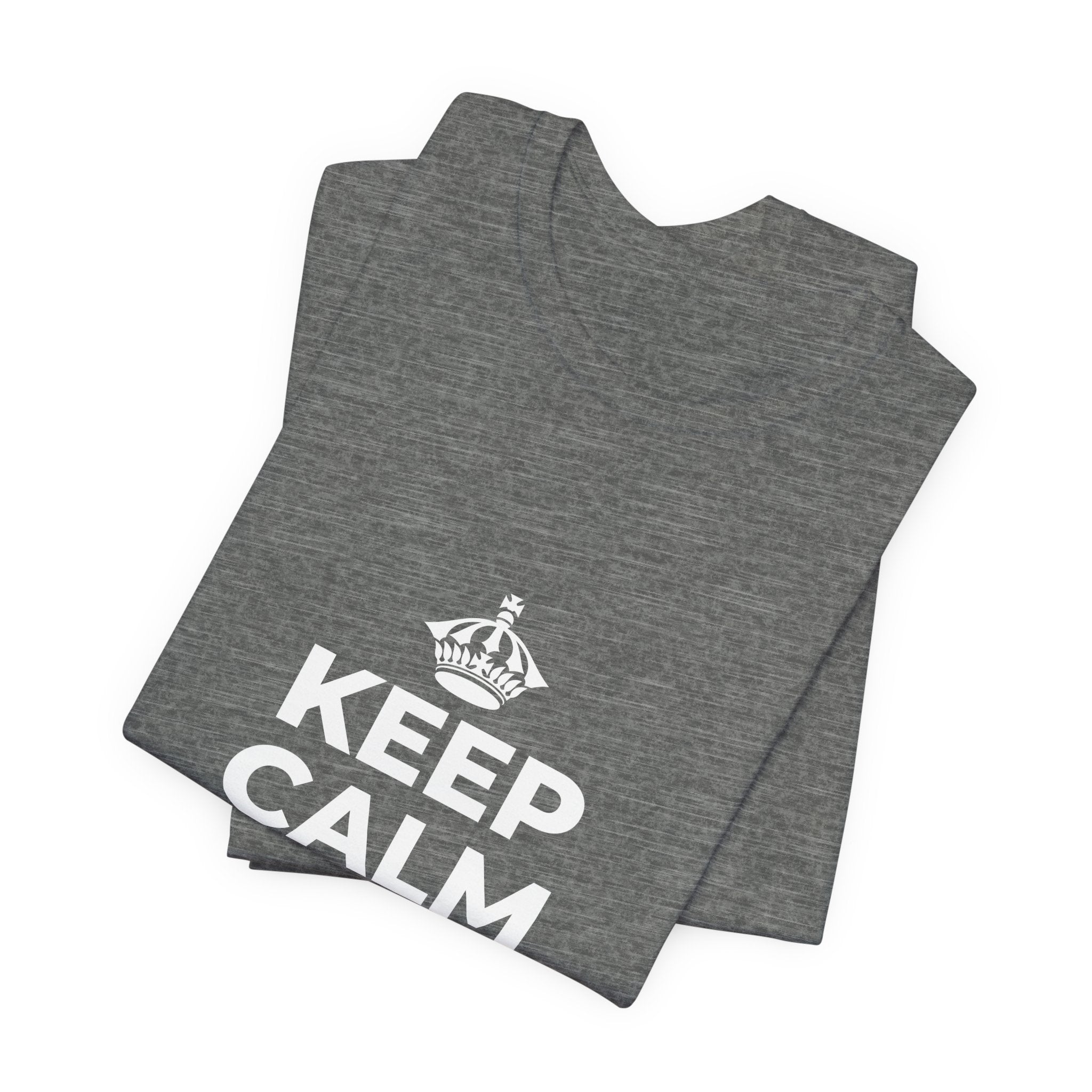 KEEP CALM AND BREATHE T-Shirt (Baby Blue–Silver)