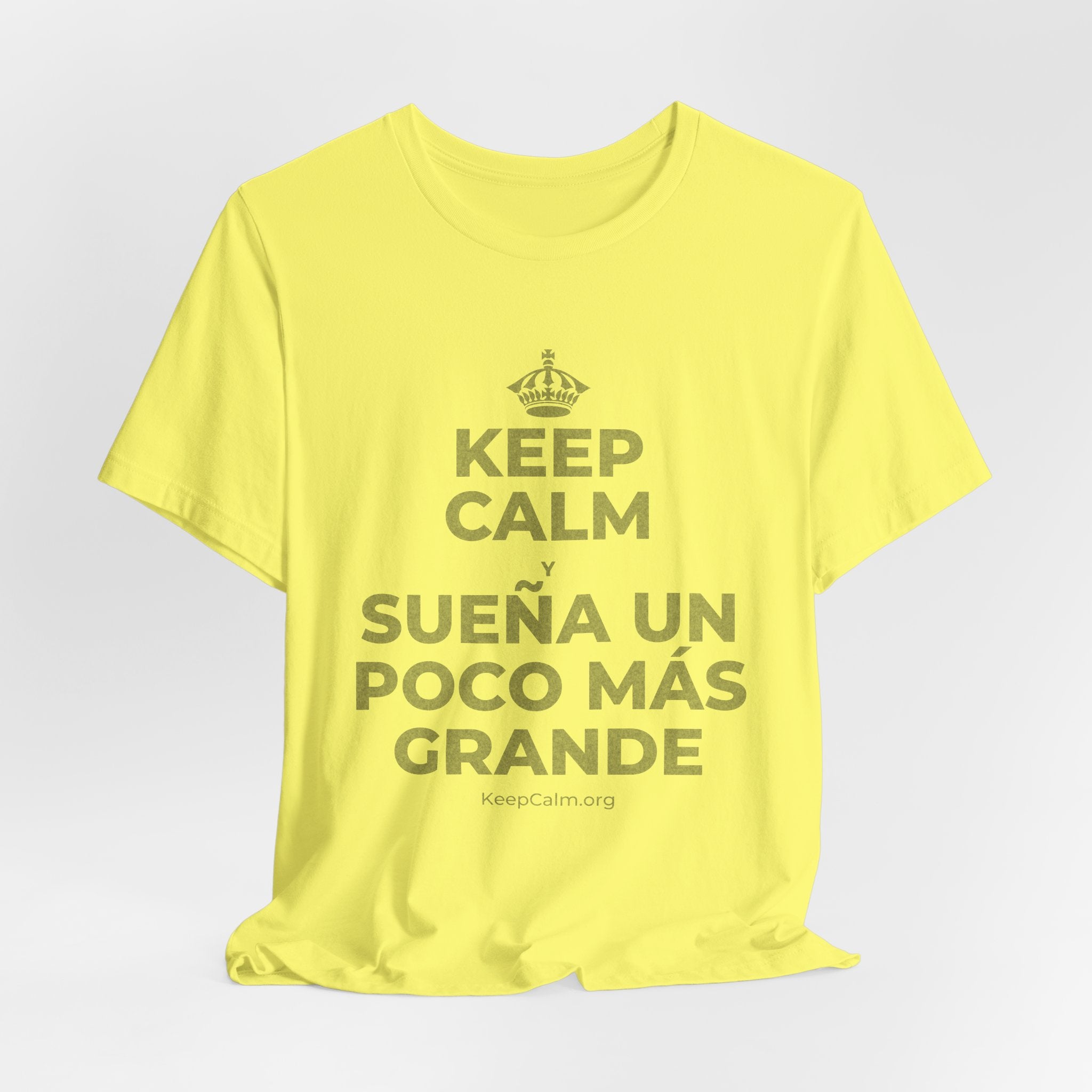 KEEP CALM Y SUEÑA UN POCO MÁS GRANDE T-Shirt (Soft Cream–Heather Mauve)