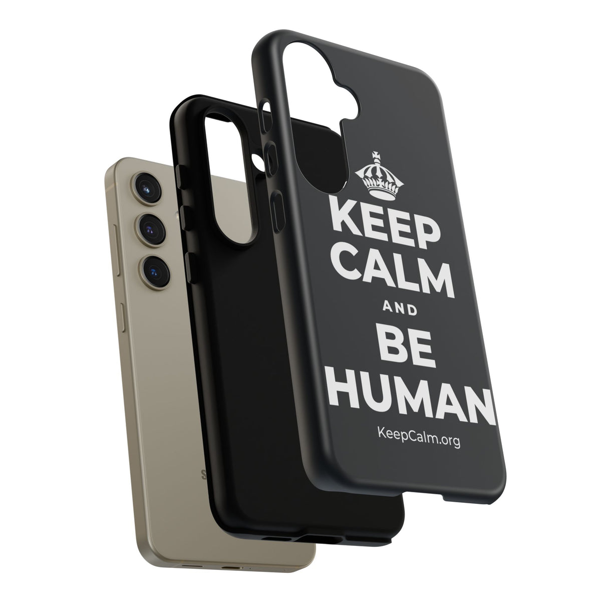 KEEP CALM AND BE HUMAN Phone Case (Dark)