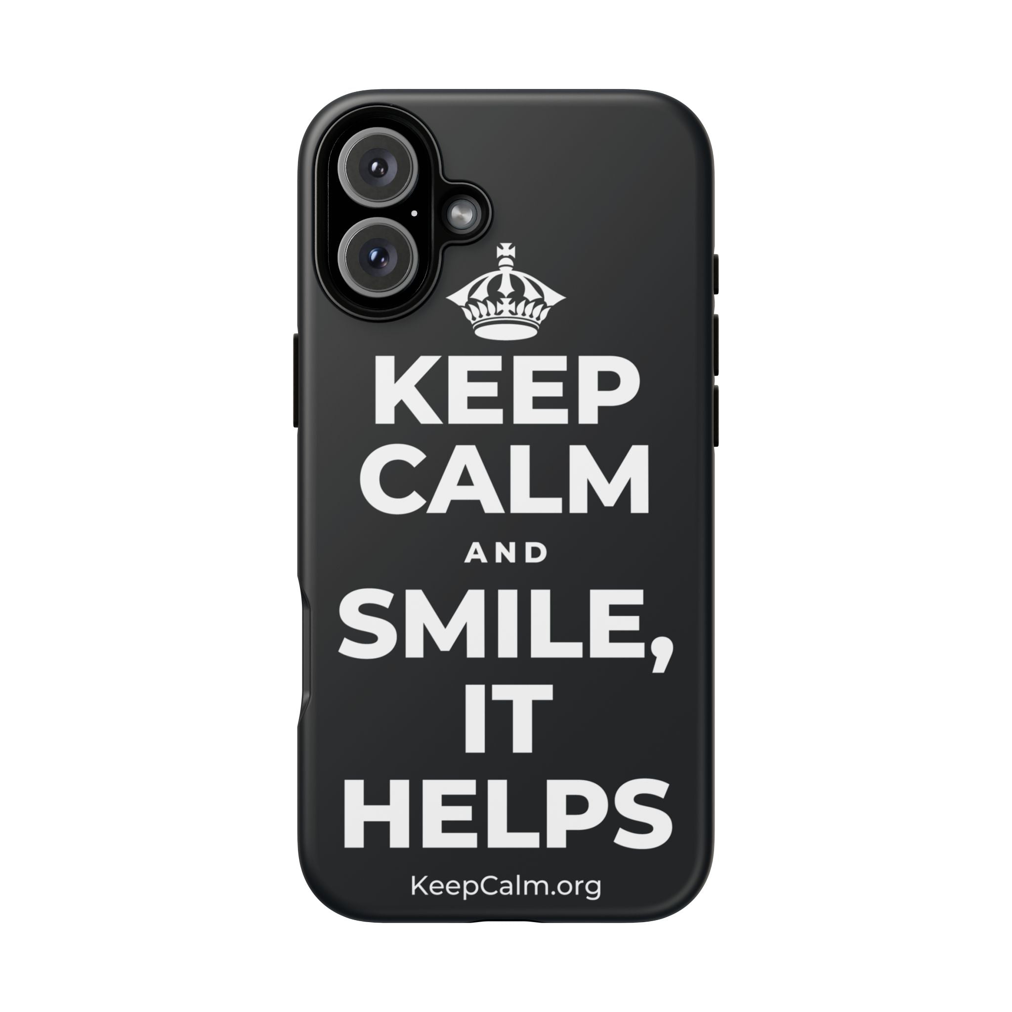 KEEP CALM AND SMILE, IT HELPS Phone Case (Dark)