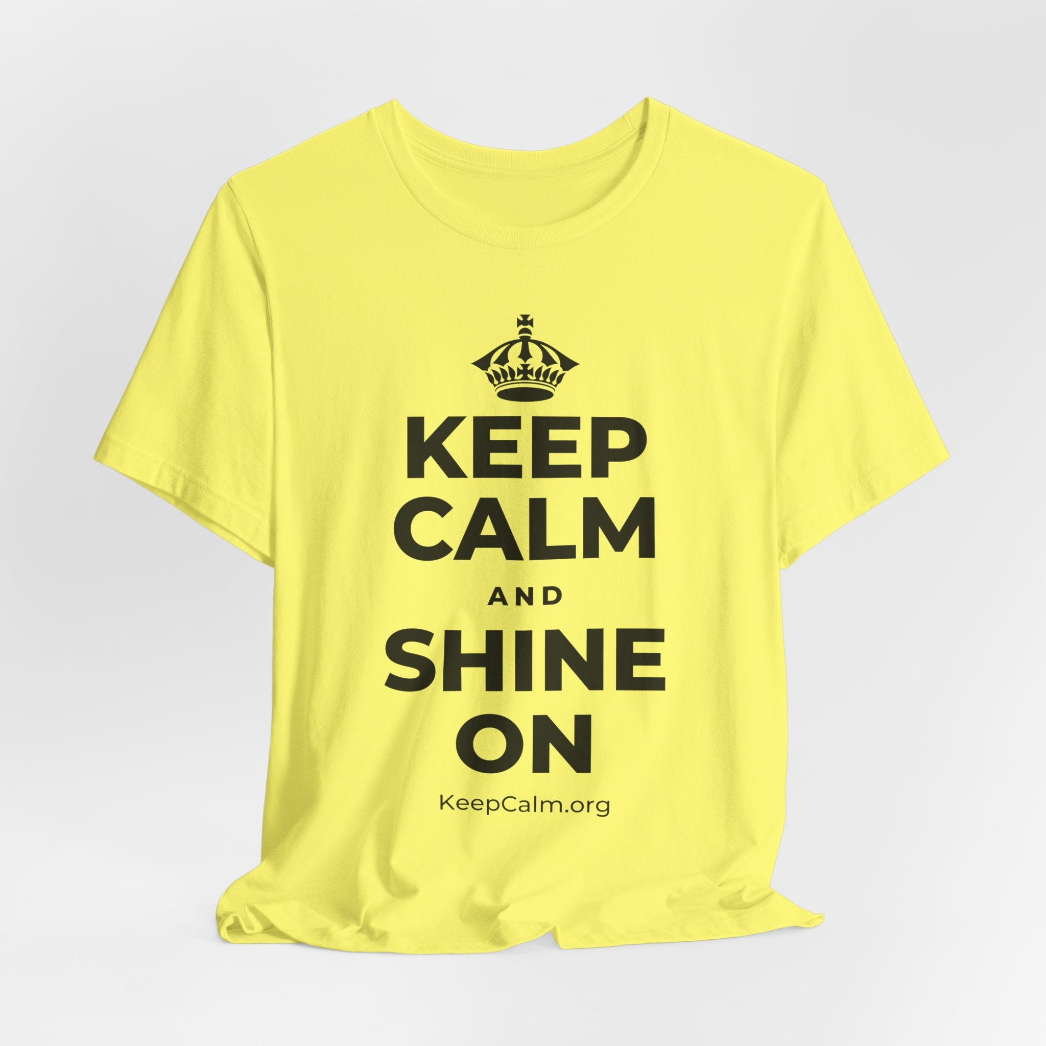 KEEP CALM AND SHINE ON T-Shirt (Soft Cream–Heather Mauve)