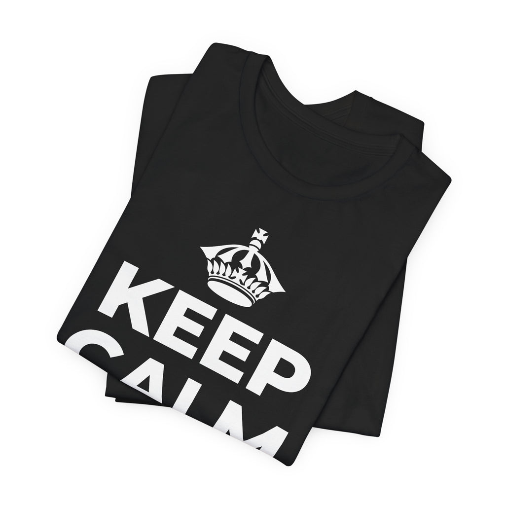 KEEP CALM AND ให้วันหยุดได้ช้า ๆ T-Shirt (White–Asphalt)