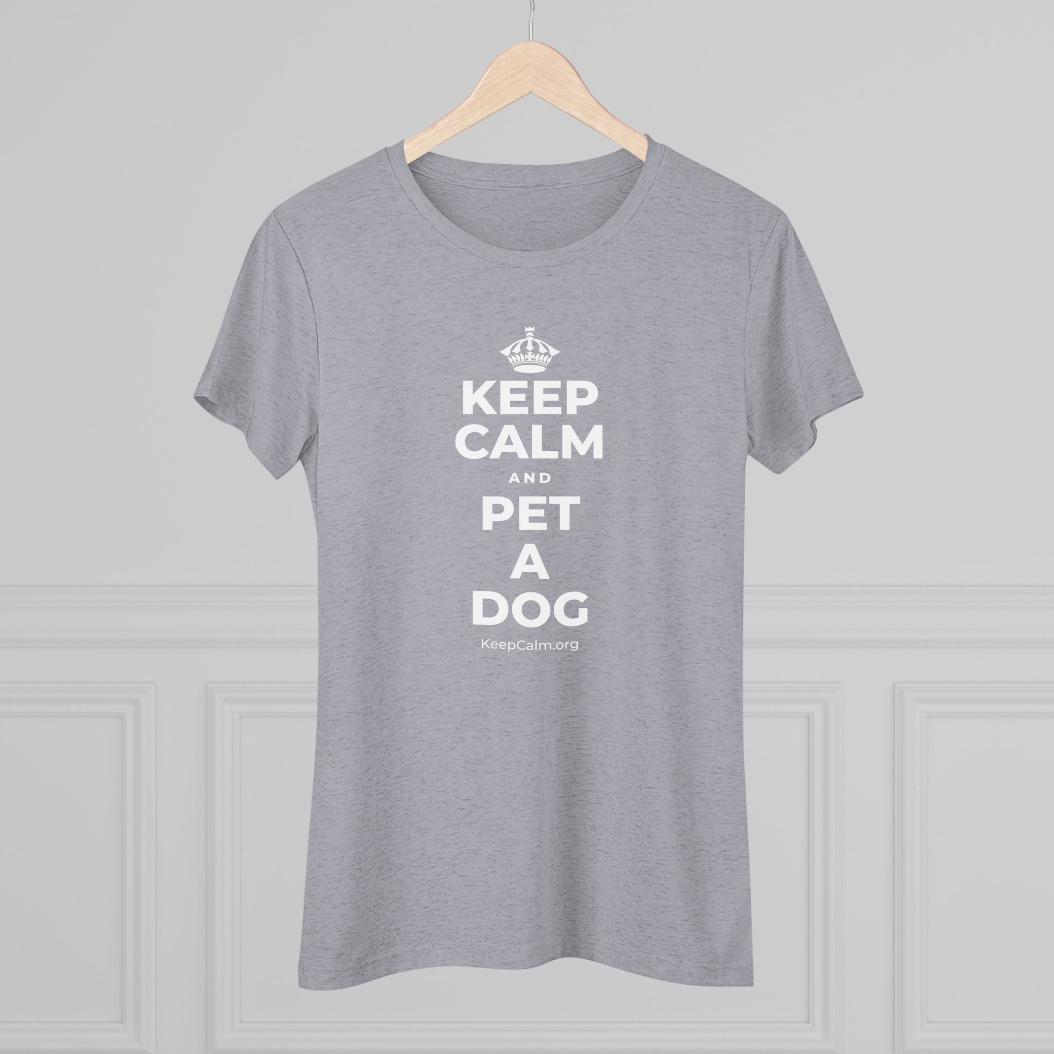 KEEP CALM AND PET A DOG Women's Tri-Blend Tee
