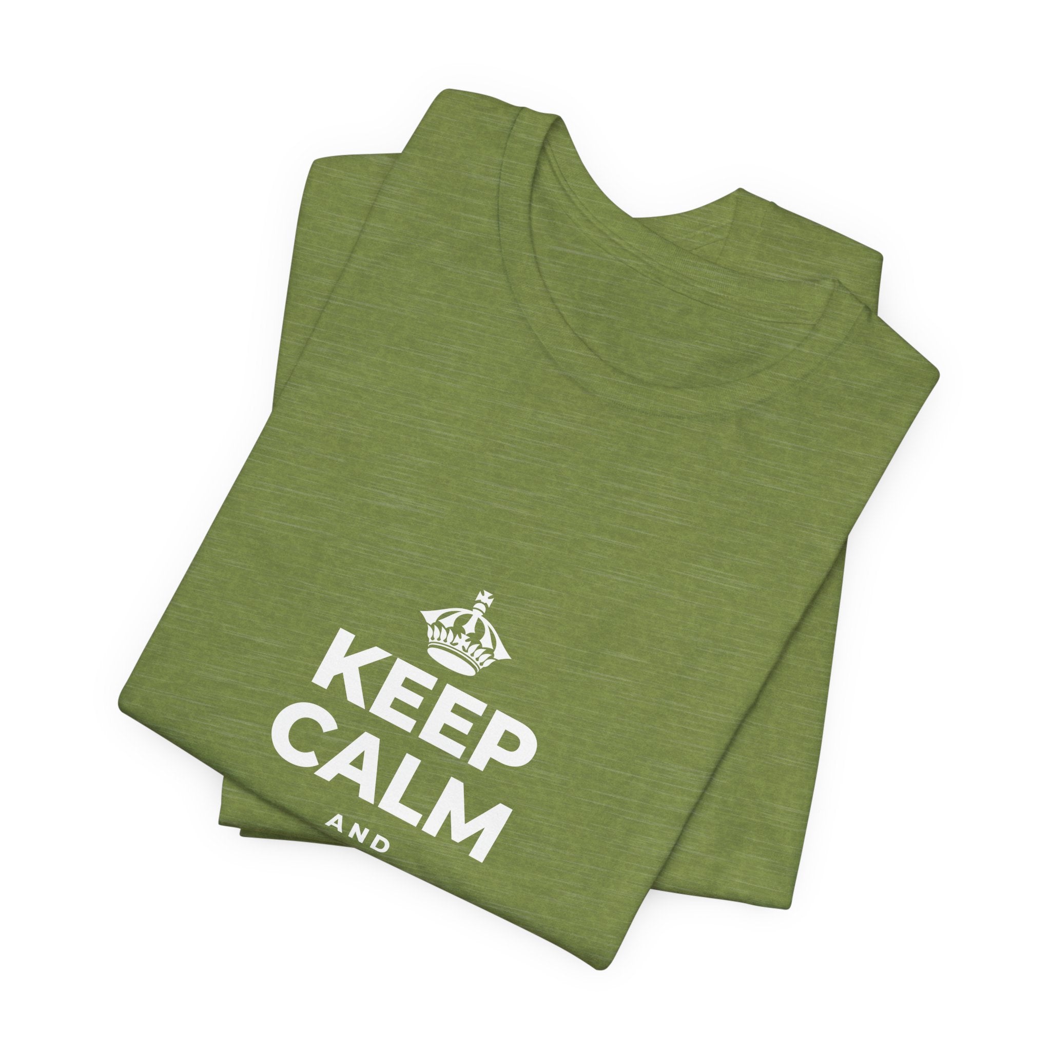 KEEP CALM AND CHASE THE MOONLIGHT T-Shirt (Baby Blue–Silver)