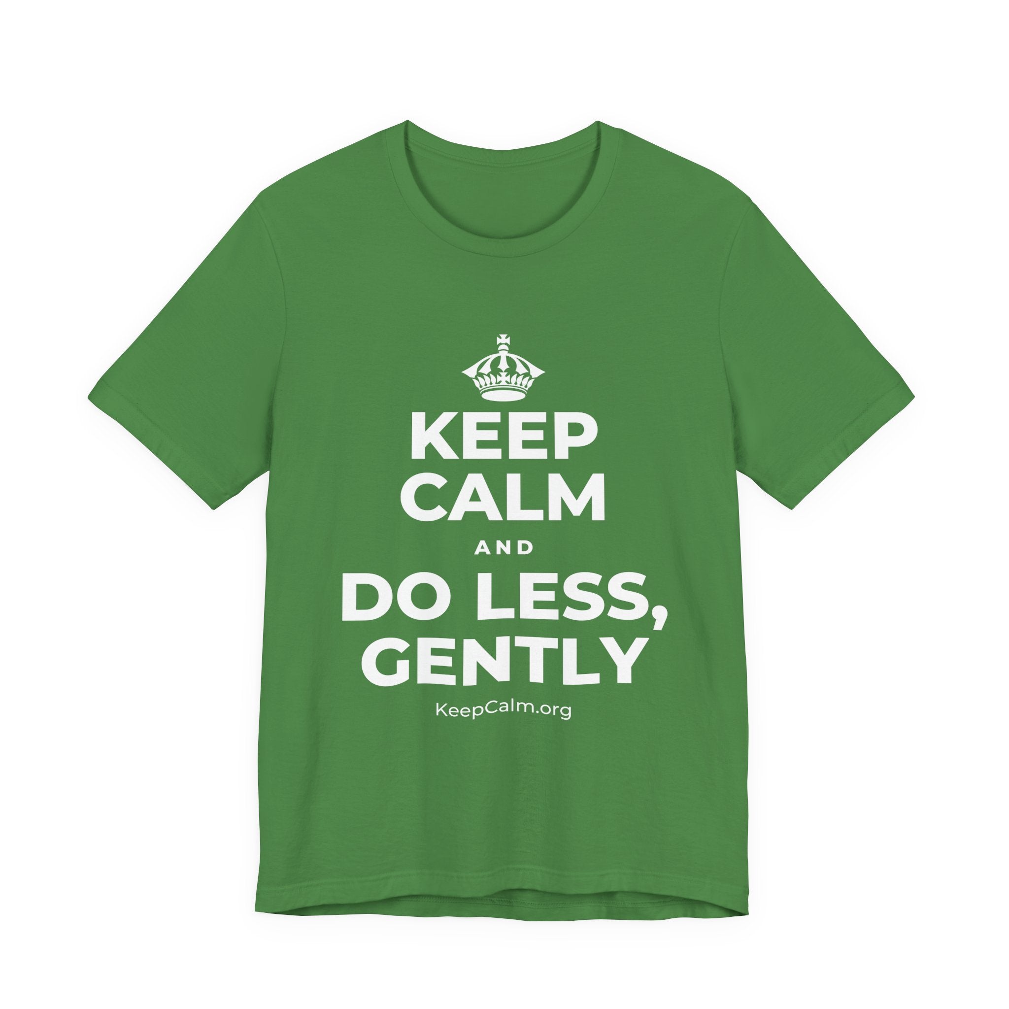 KEEP CALM AND DO LESS, GENTLY T-Shirt (Baby Blue–Silver)