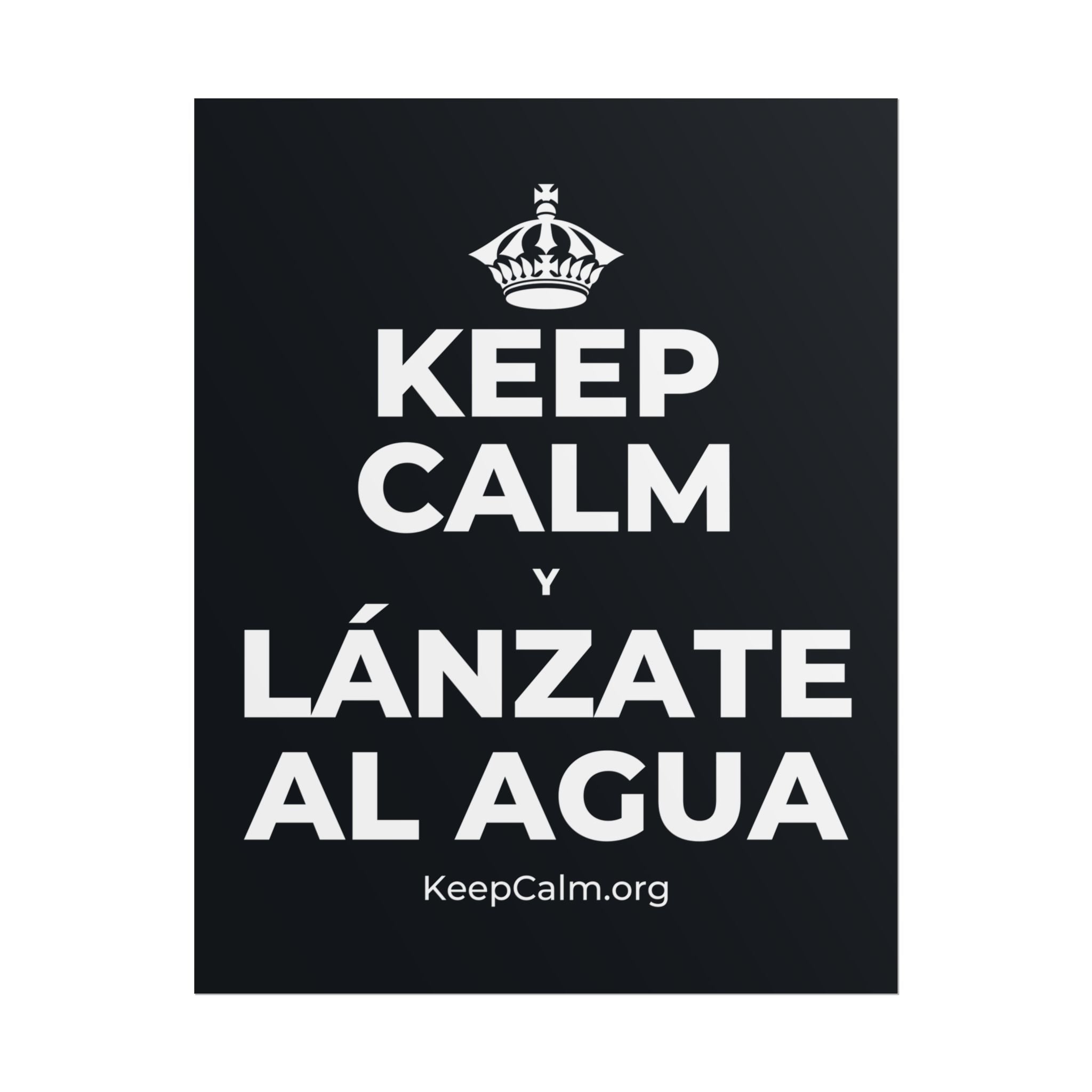 KEEP CALM Y LÁNZATE AL AGUA Poster (Dark)