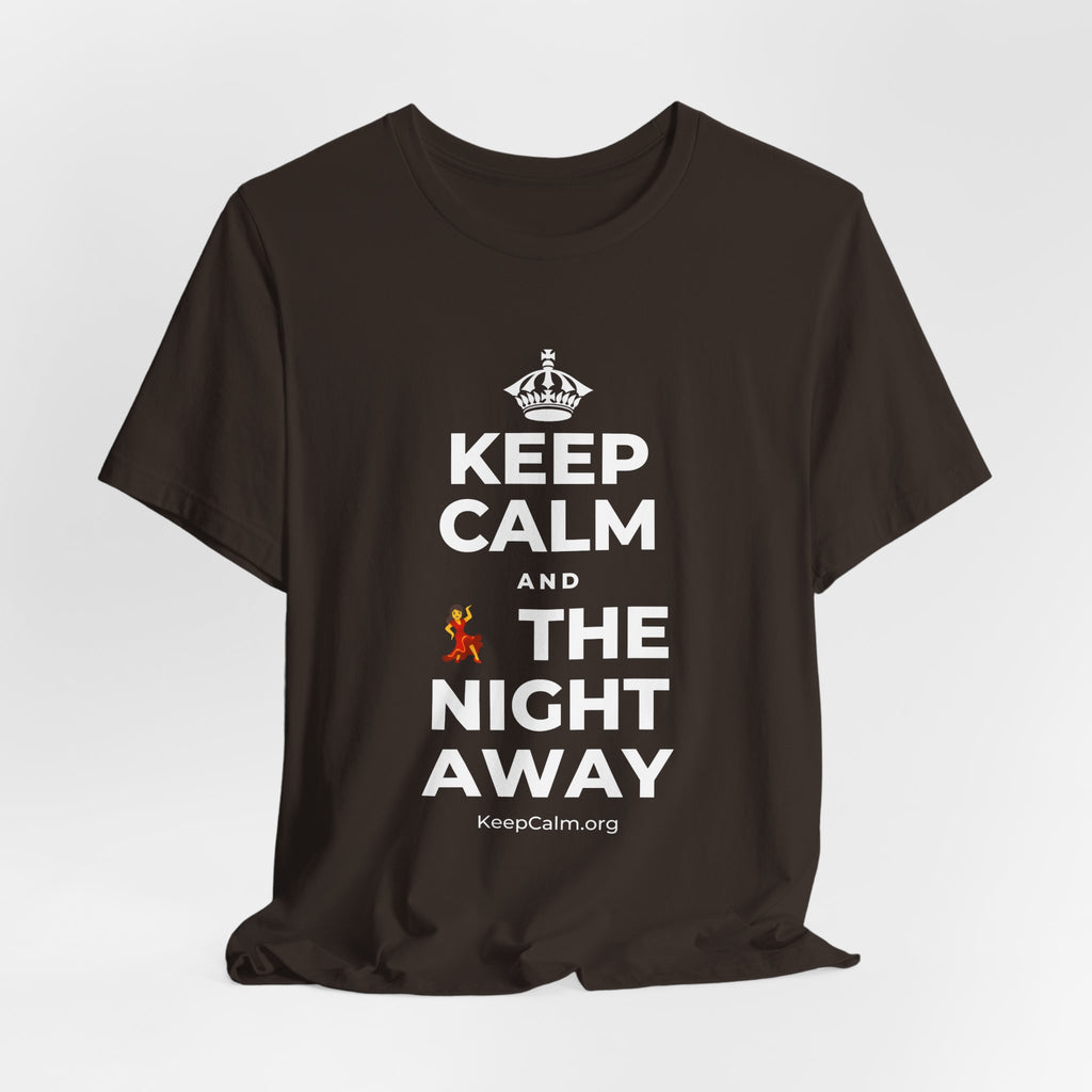 KEEP CALM AND 💃 THE NIGHT AWAY T-Shirt (Soft Cream–Heather Mauve)