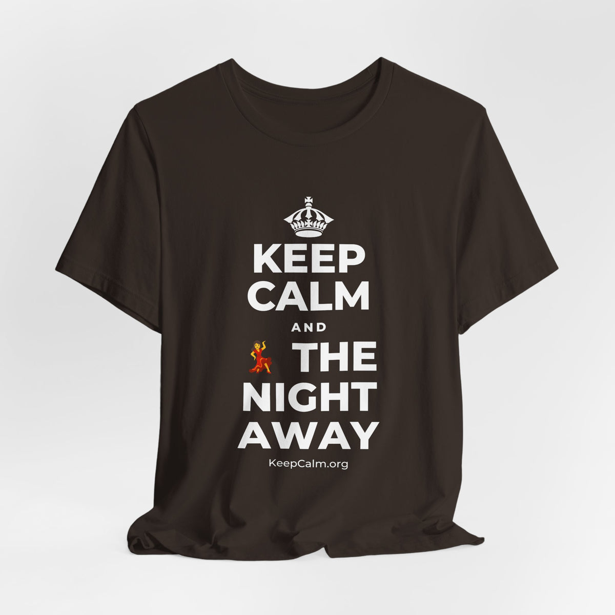 KEEP CALM AND 💃 THE NIGHT AWAY T-Shirt (Soft Cream–Heather Mauve)