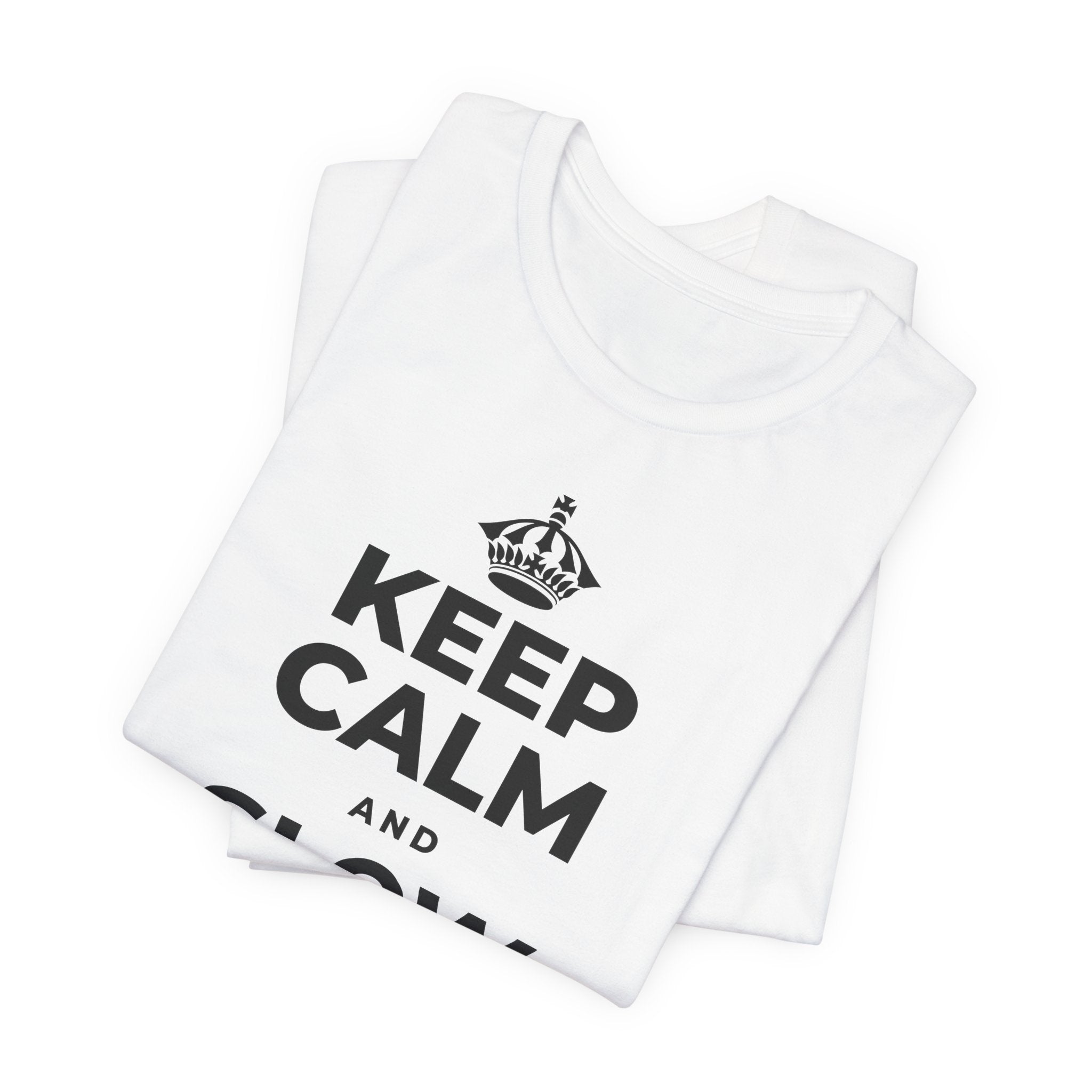KEEP CALM AND SLOW YOUR ROLL T-Shirt (White–Asphalt)