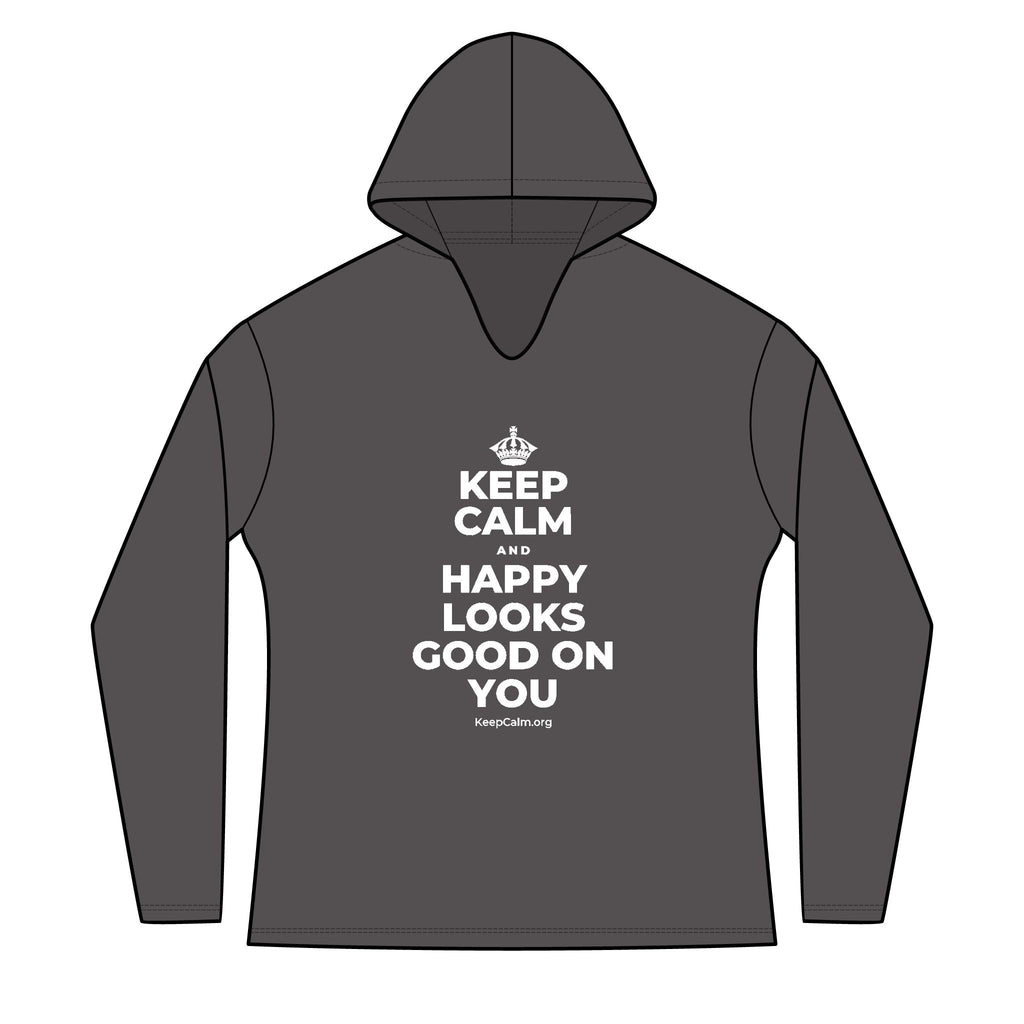 KEEP CALM AND HAPPY LOOKS GOOD ON YOU Women's Long Sleeve Hoodie