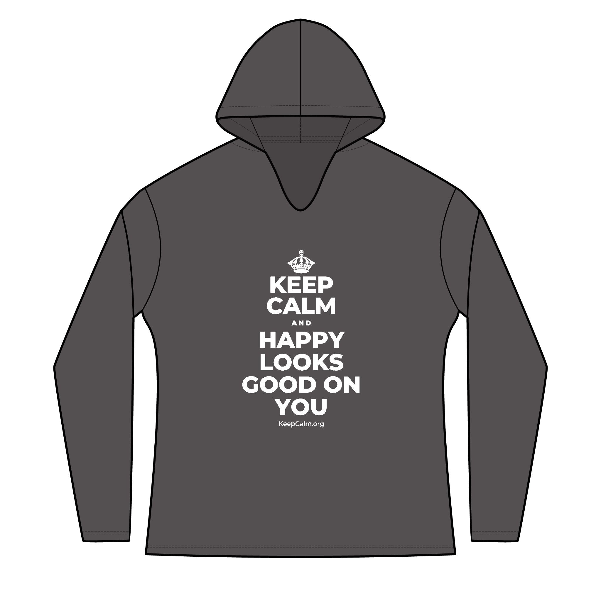 KEEP CALM AND HAPPY LOOKS GOOD ON YOU Women's Long Sleeve Hoodie