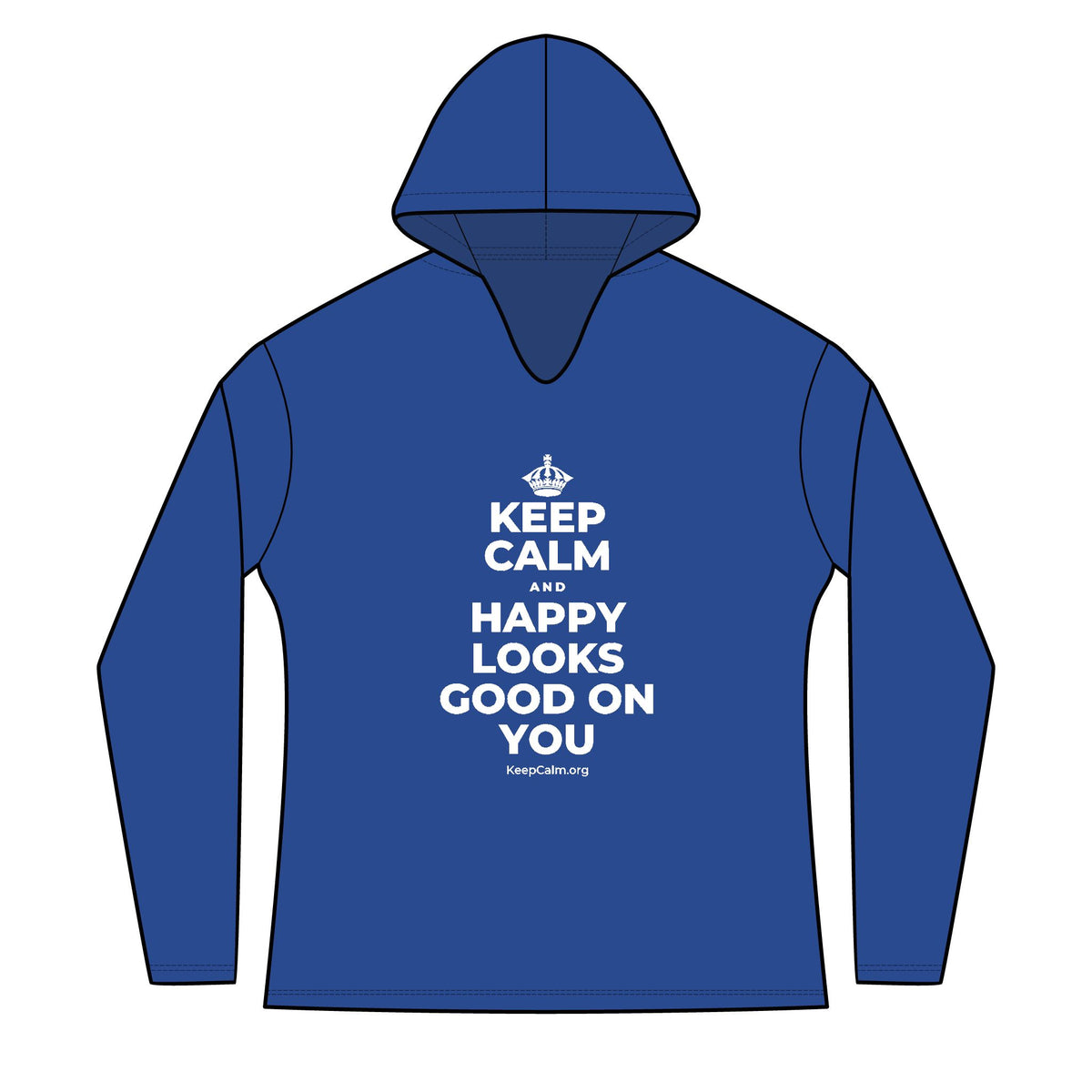 KEEP CALM AND HAPPY LOOKS GOOD ON YOU Women's Long Sleeve Hoodie
