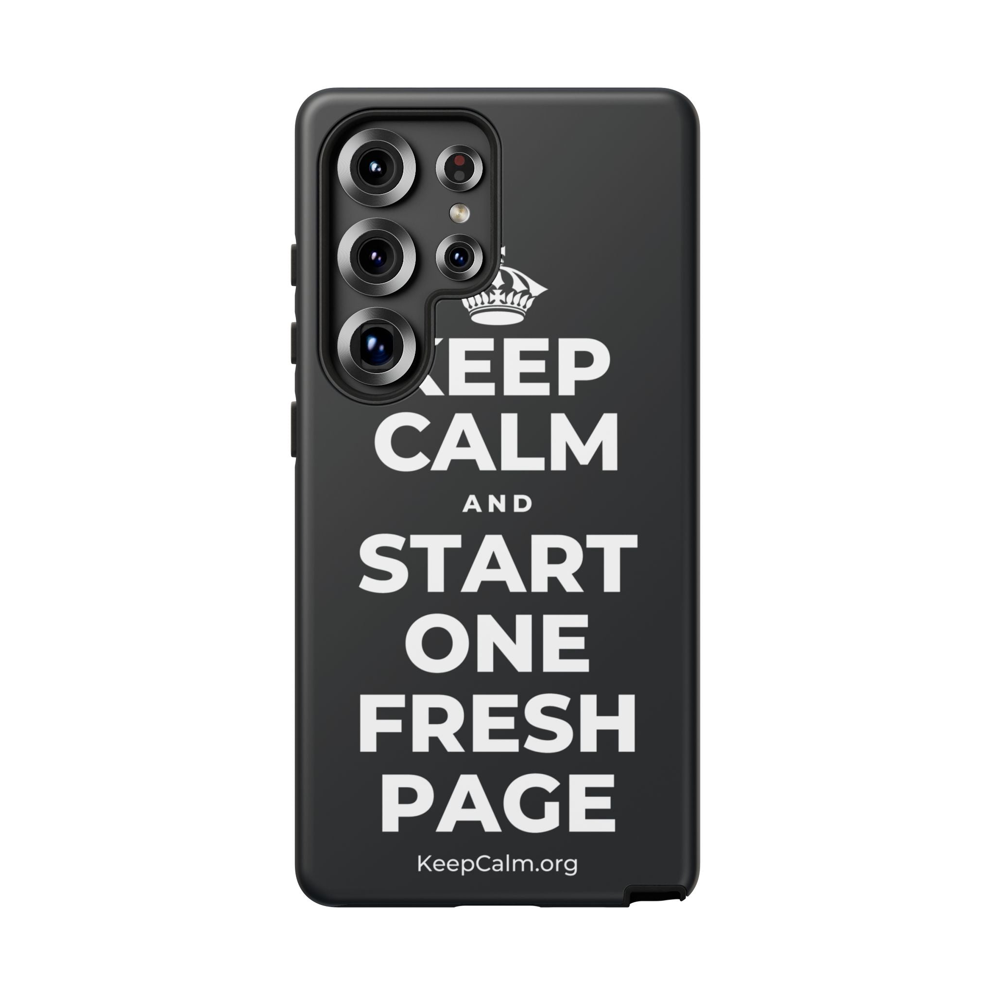 KEEP CALM AND START ONE FRESH PAGE Phone Case (Dark)
