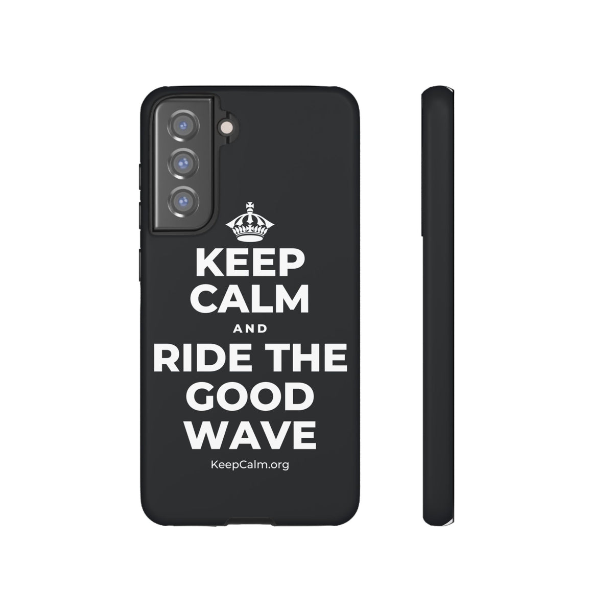 KEEP CALM AND RIDE THE GOOD WAVE Phone Case (Dark)