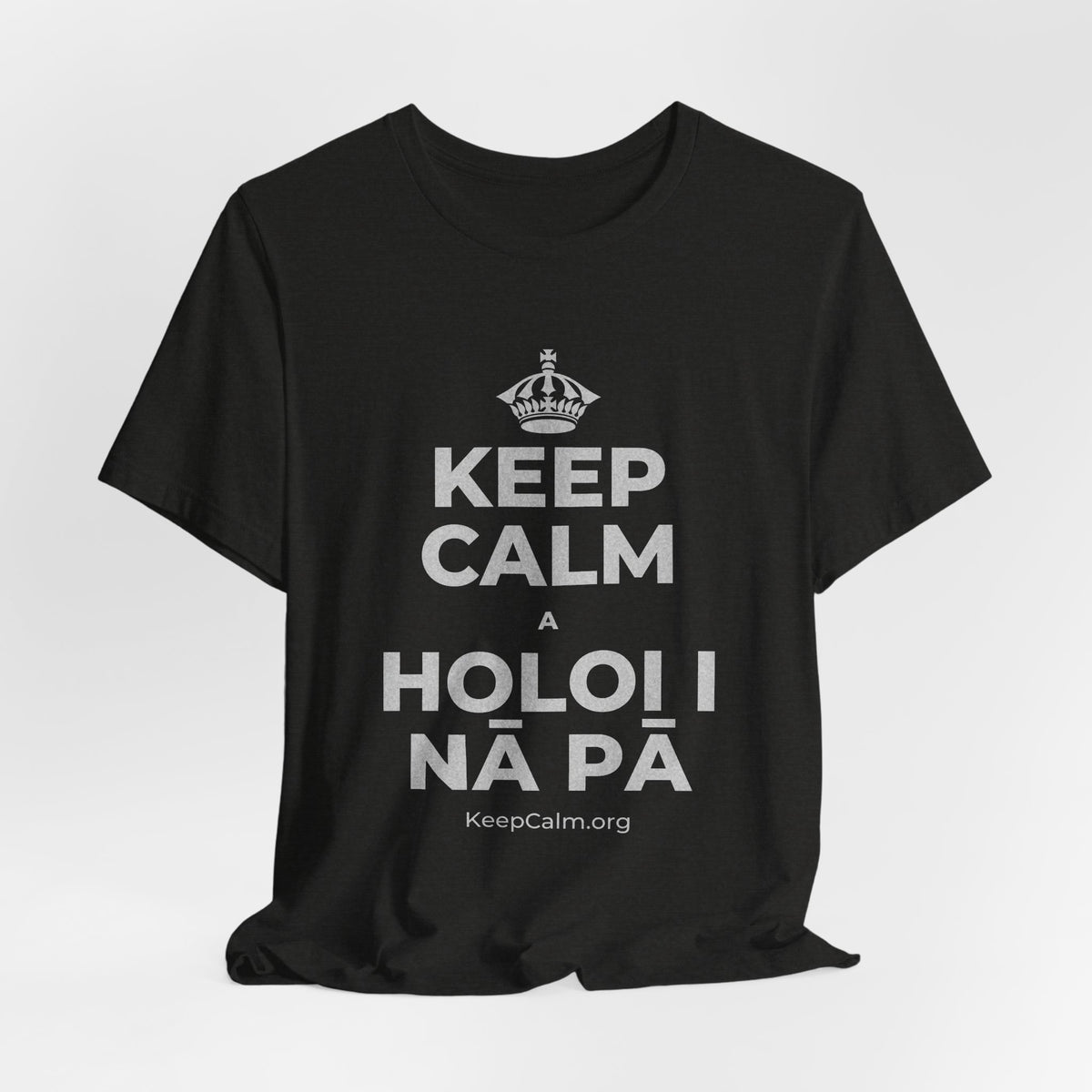 KEEP CALM A HOLOI I NĀ PĀ T-Shirt (Soft Cream–Heather Mauve)